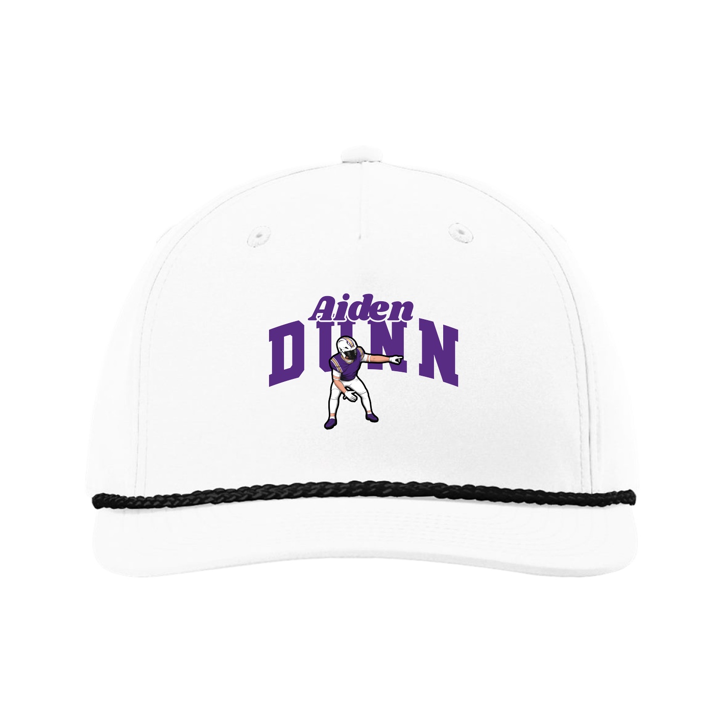 Five-Panel Classic Rope Cap — Signature Arch in White