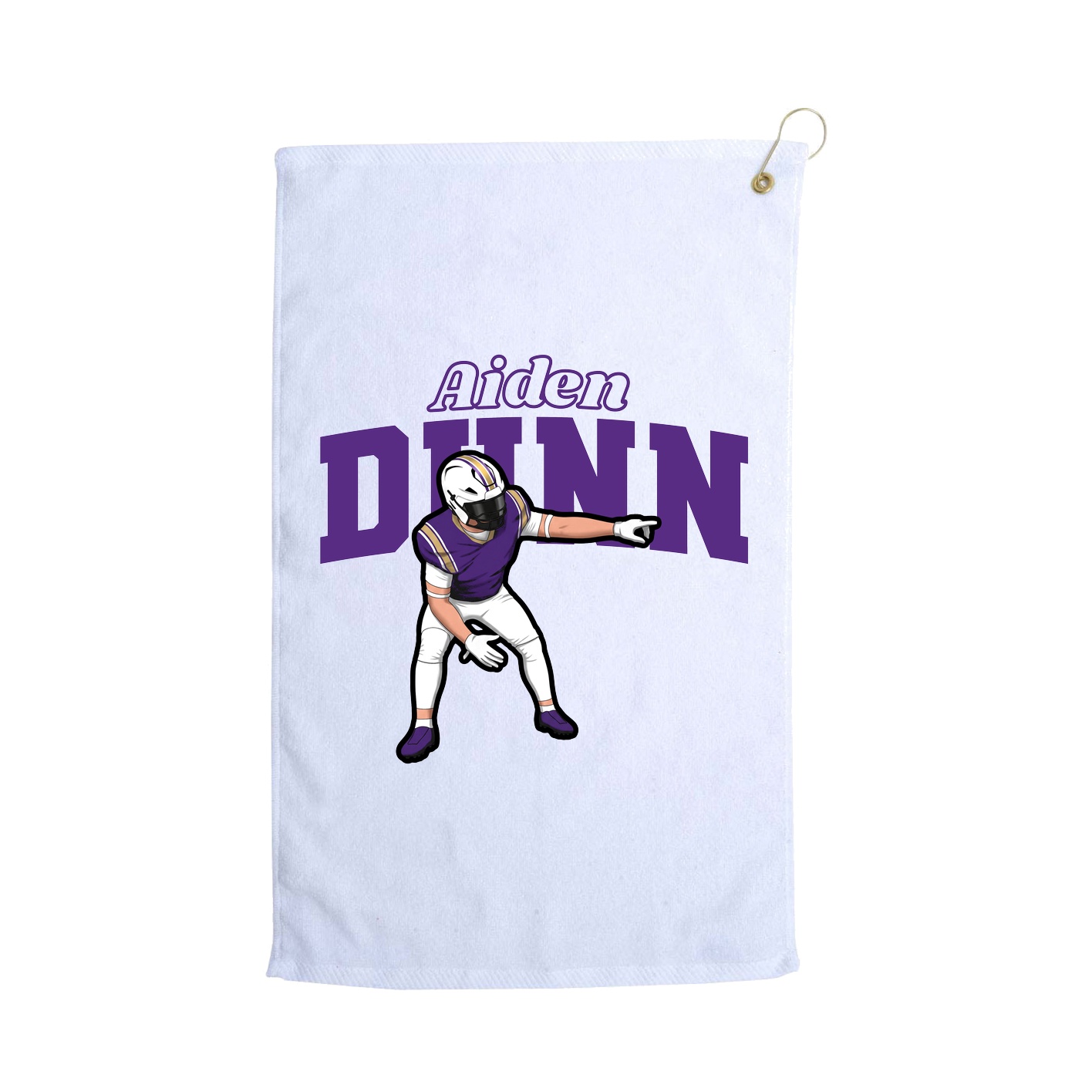 Golf Towel — Name Arch in White