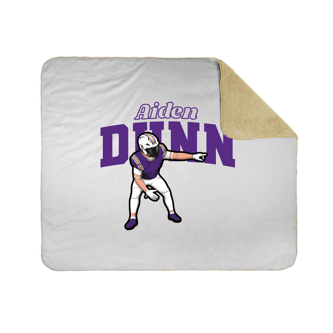 Throw Blanket — Name Arch in White