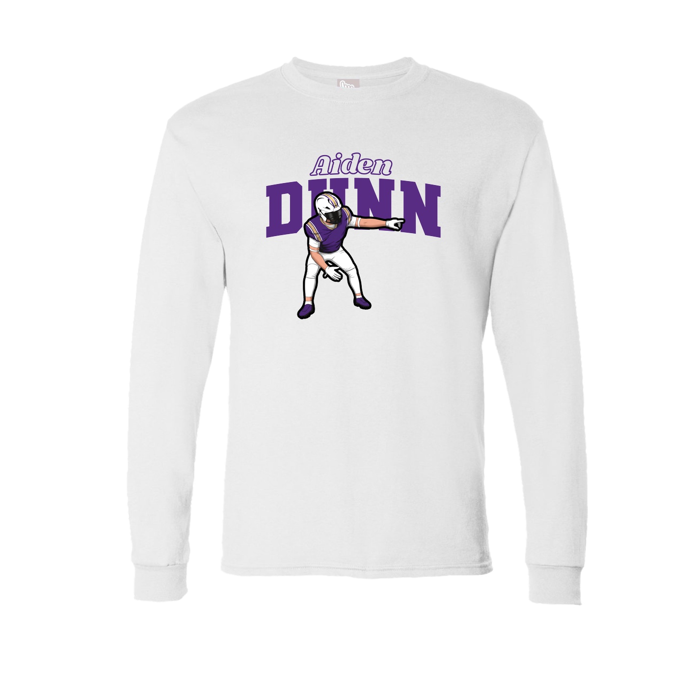 Long Sleeve Tee — Name Arch in White