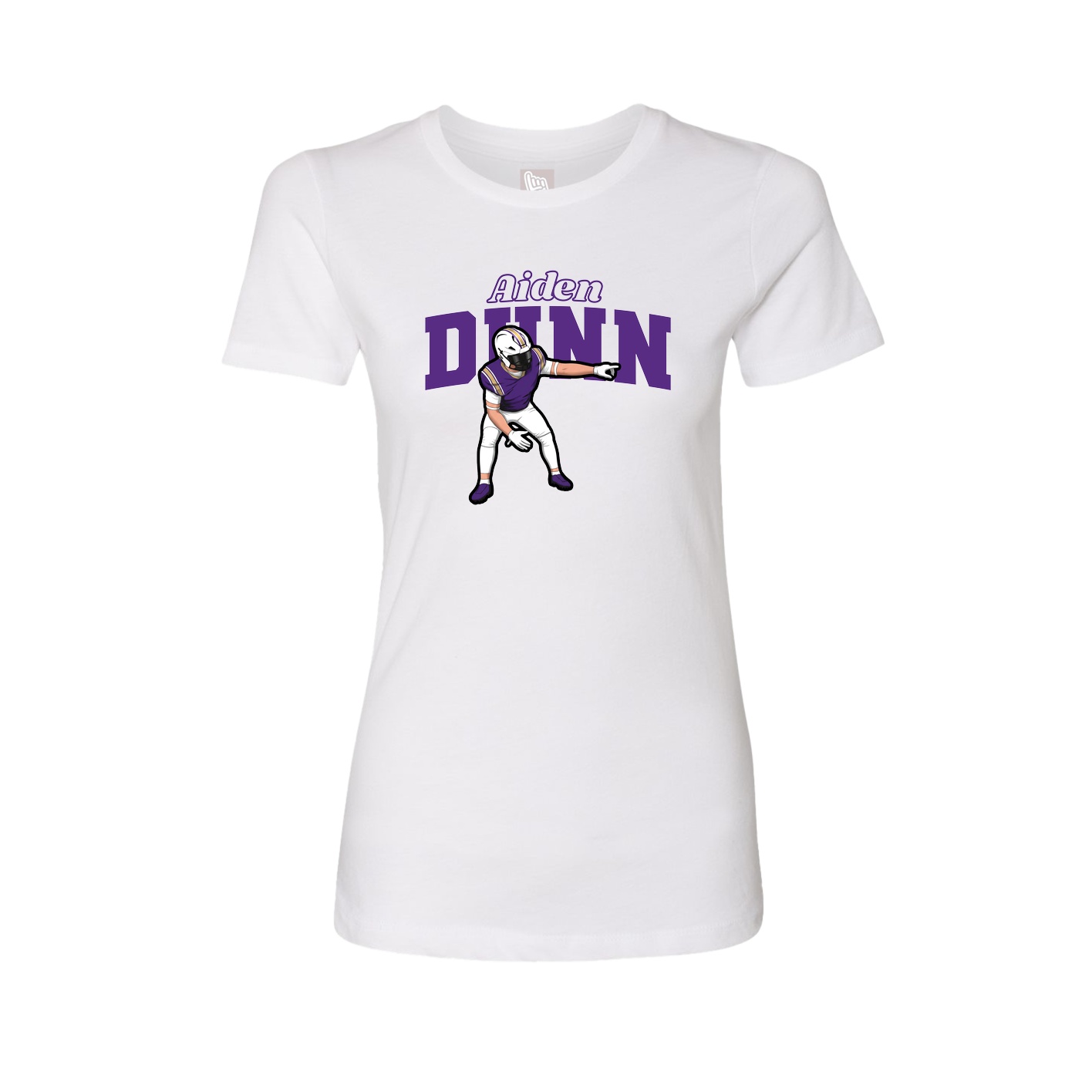 Womens Tee — Name Arch in White