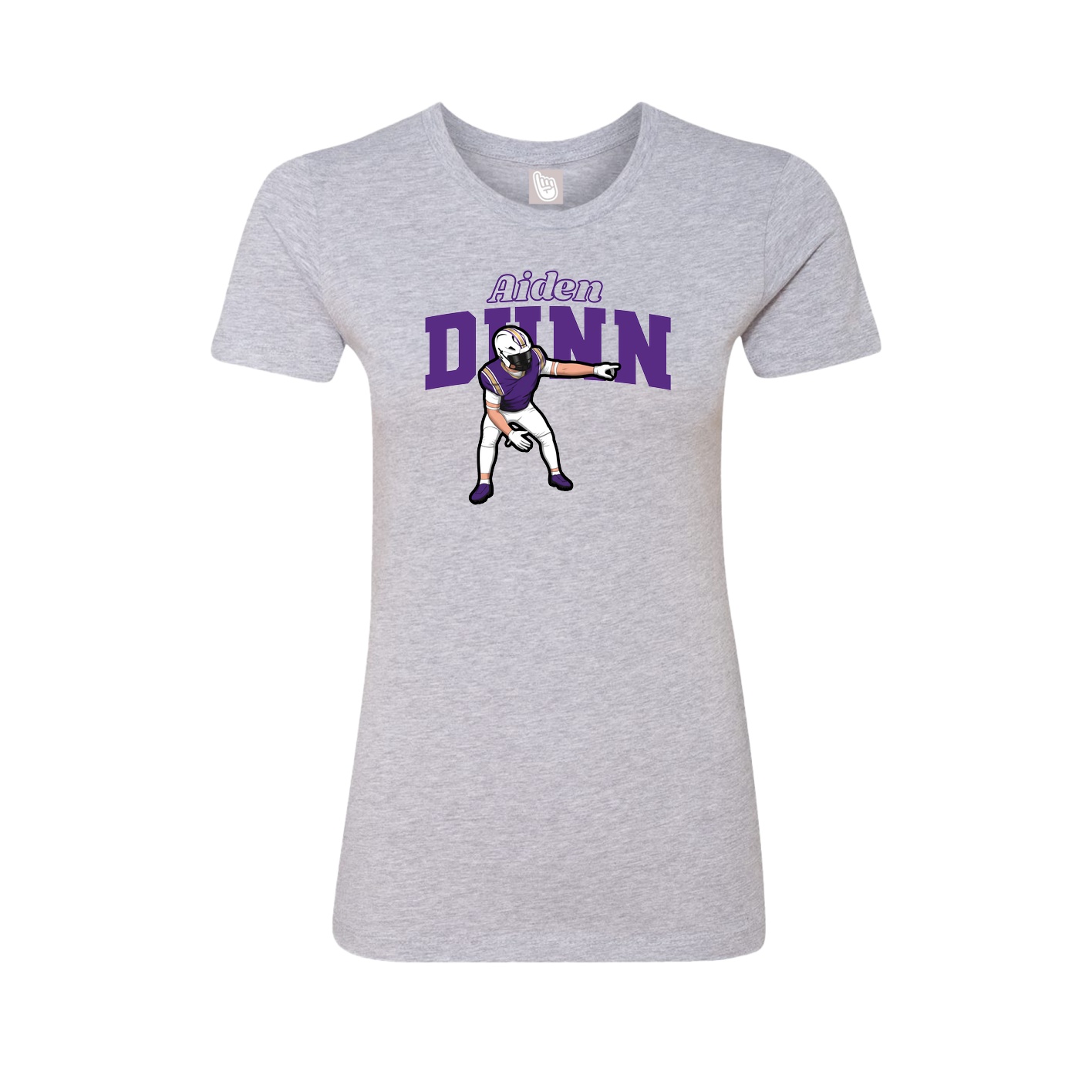 Fitted Women's Tee — Name Arch in Grey