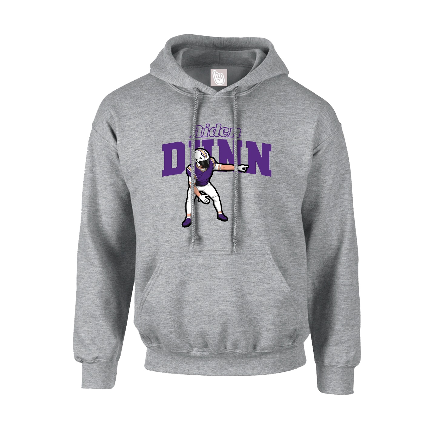 Youth Hoodie — Name Arch in Grey