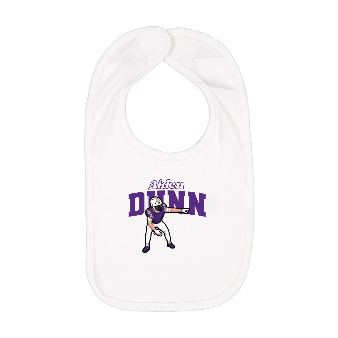 Infant Bib — Name Arch in White