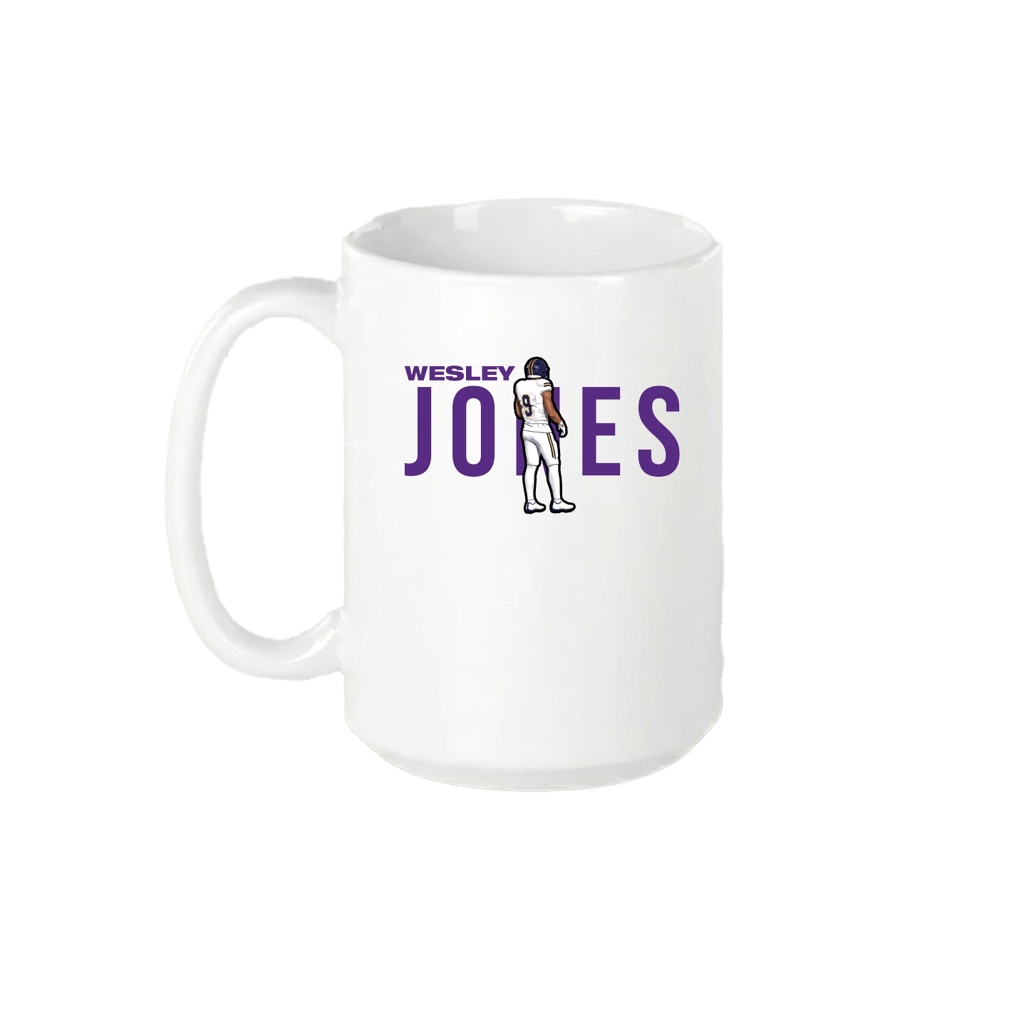 15oz Coffee Mug — Player Name in White