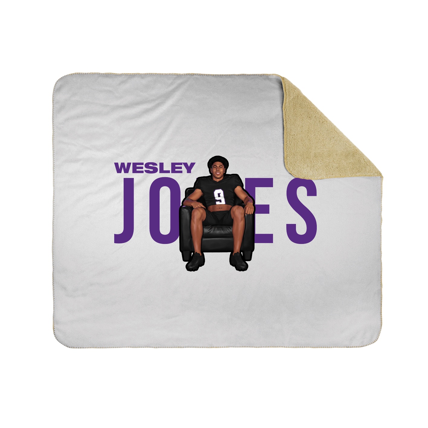 Throw Blanket — Player Name in White