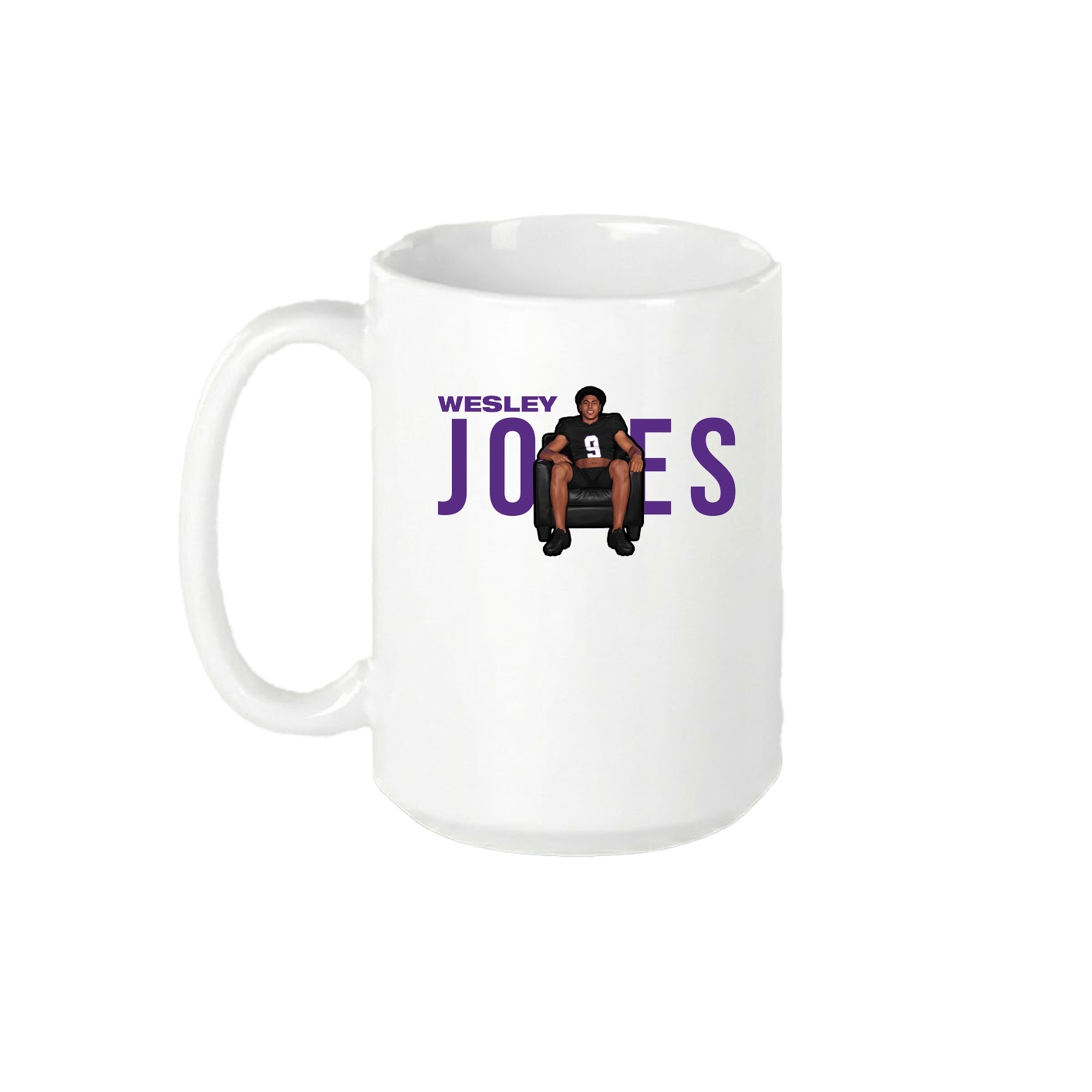 15oz Coffee Mug — Player Name in White