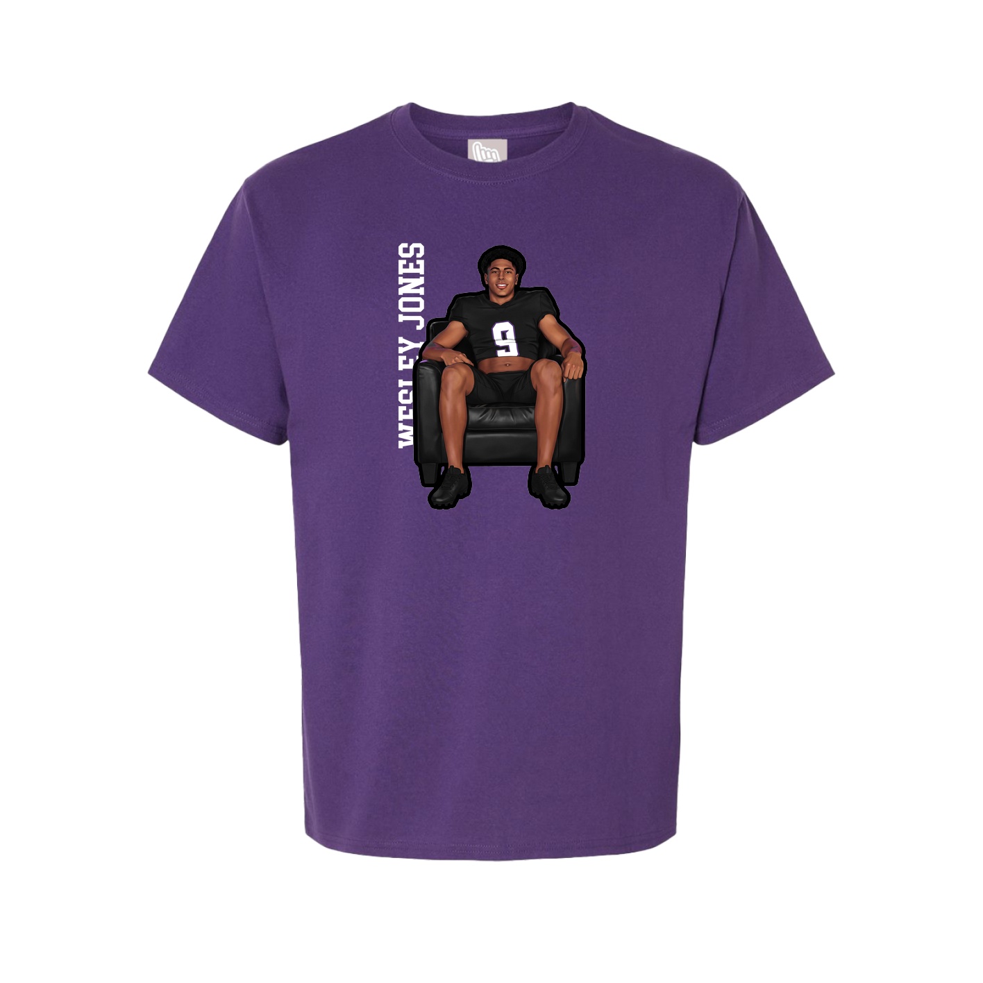 Youth Tee — Name Vertical in Purple