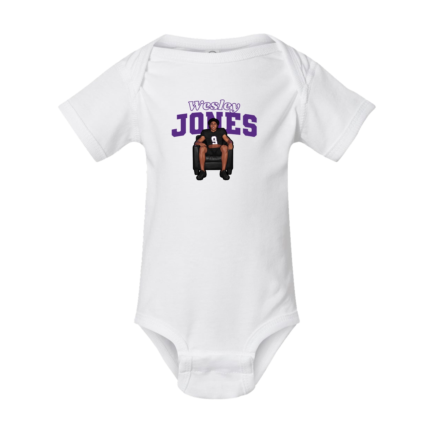 Baby Onesie — Name Arch in White