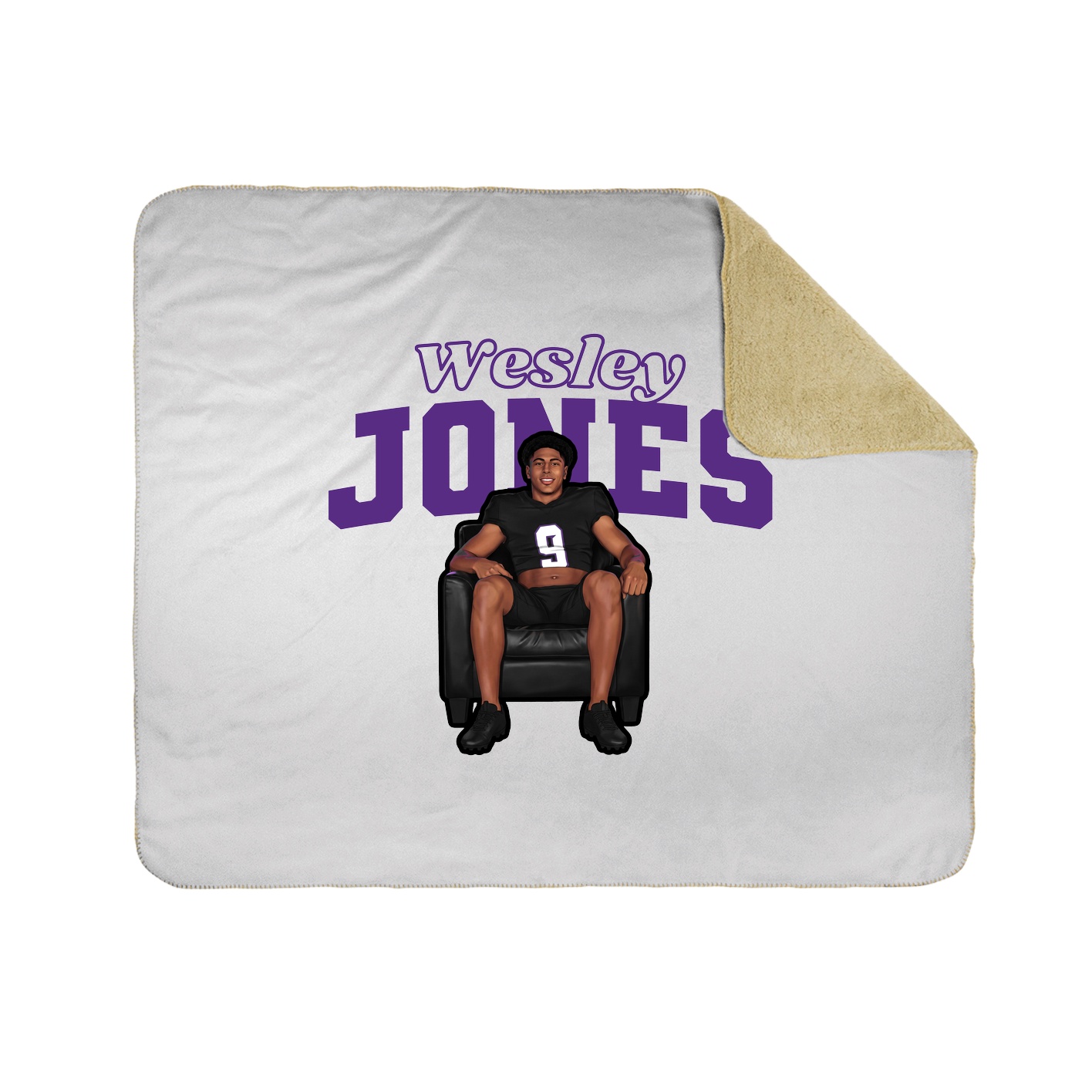 Throw Blanket — Name Arch in White