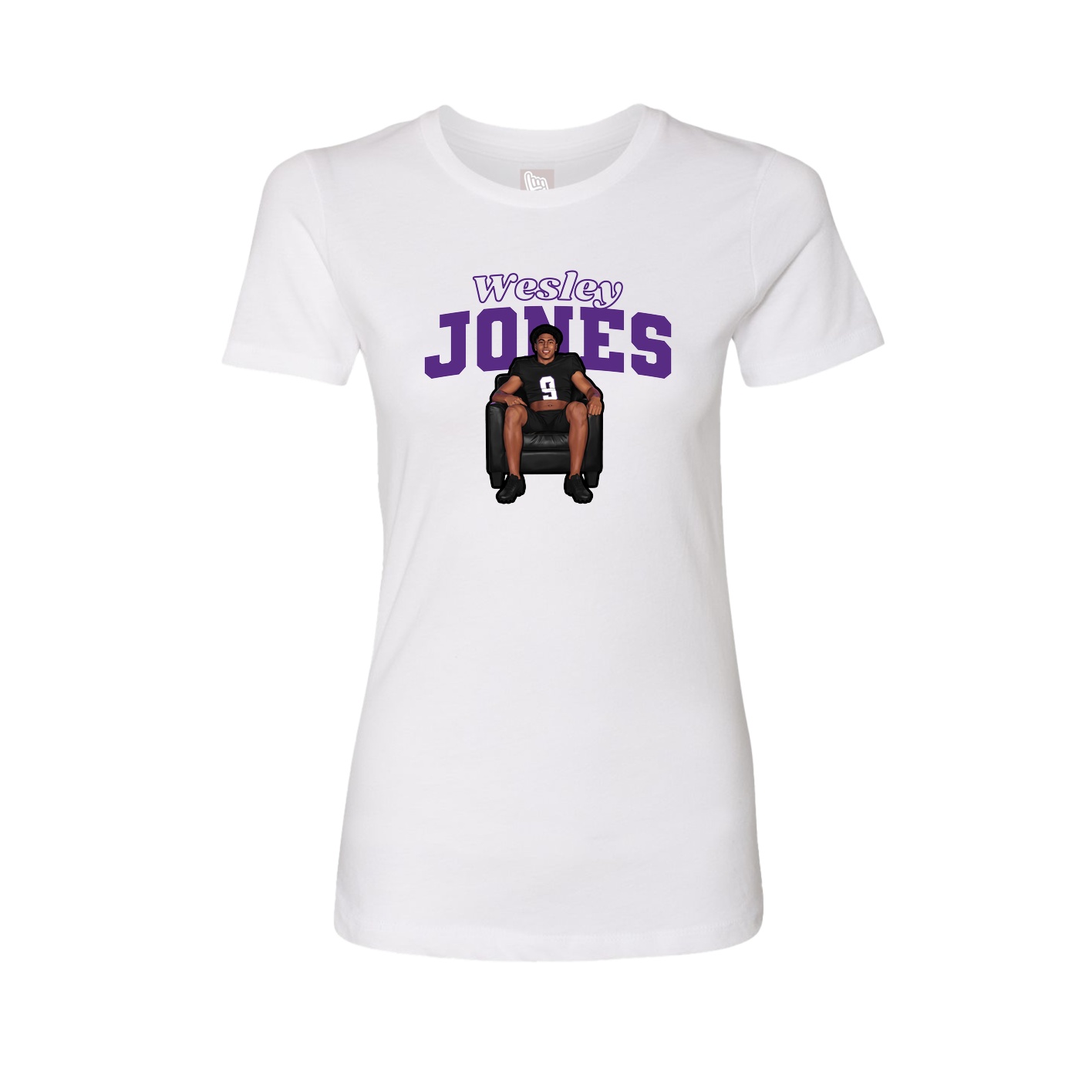 Womens Tee — Name Arch in White