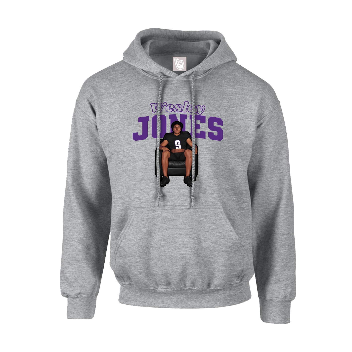 Hoodie — Name Arch in Grey