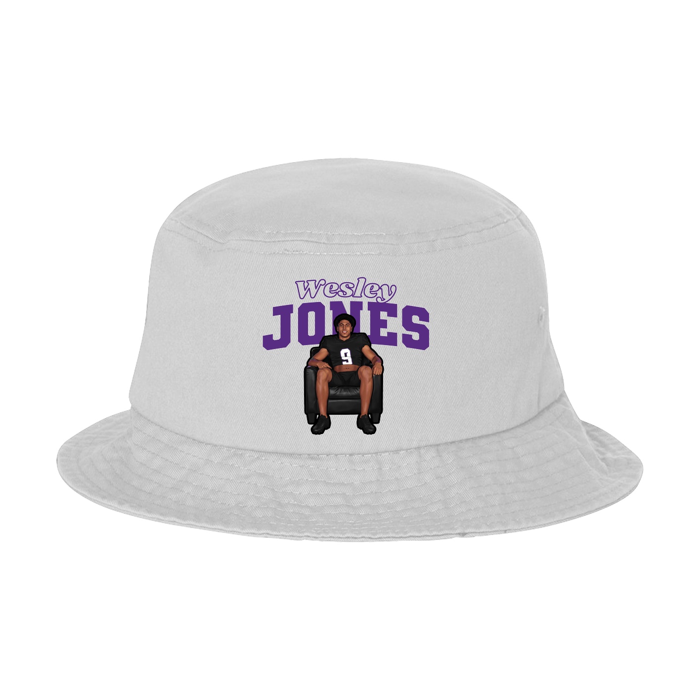 Bucket Cap — Name Arch in White