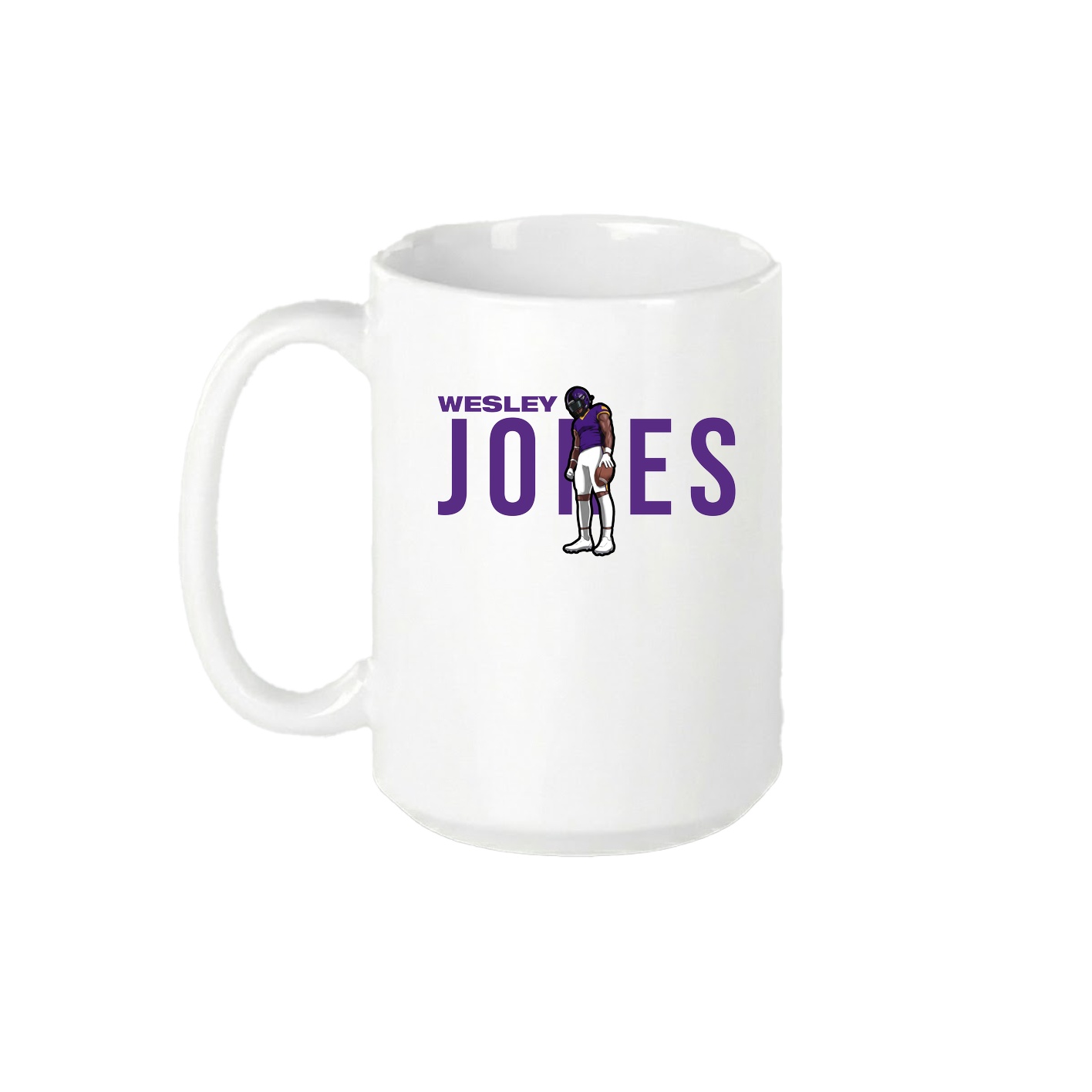 15oz Coffee Mug — Player Name in White