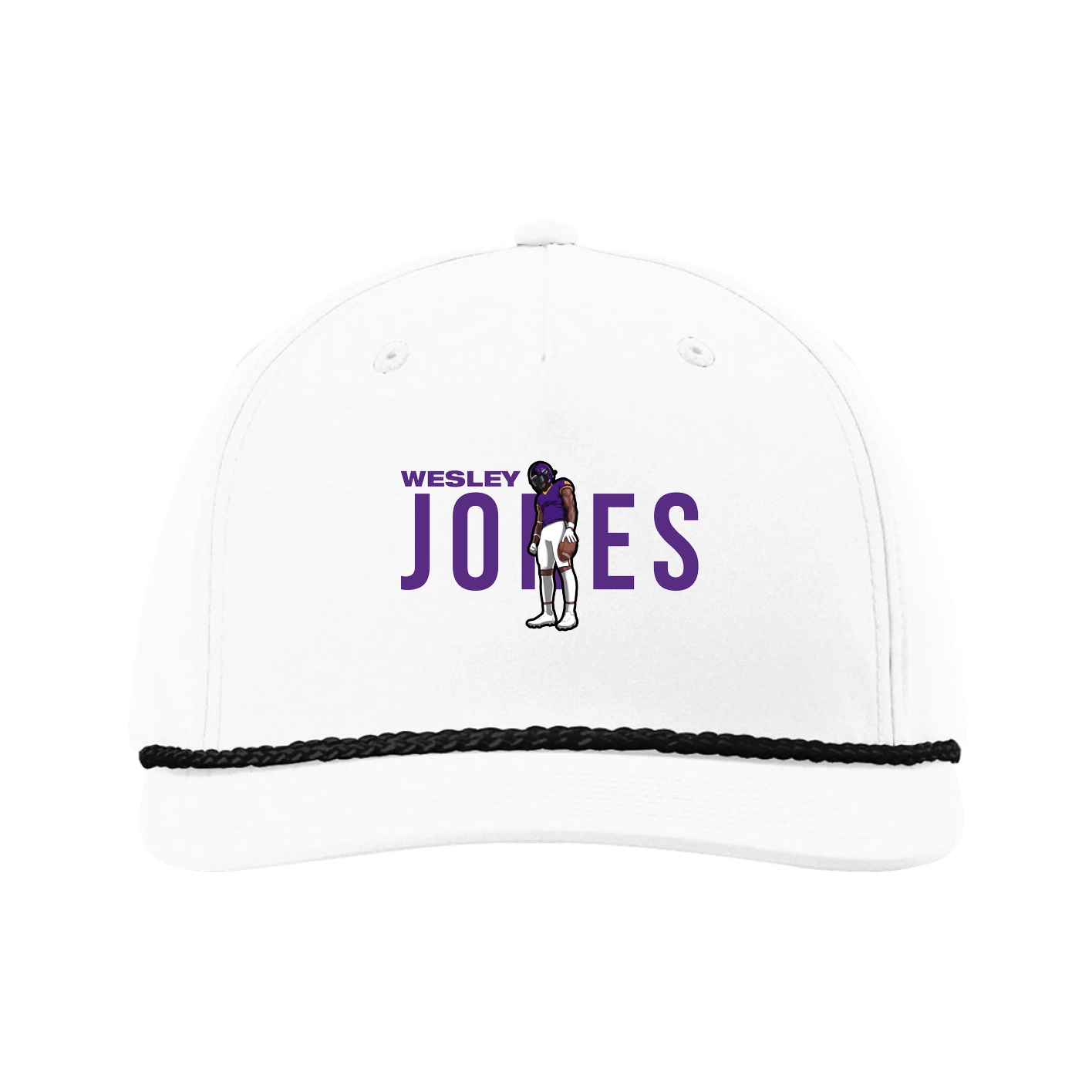 Five-Panel Classic Rope Cap — Player Name in White