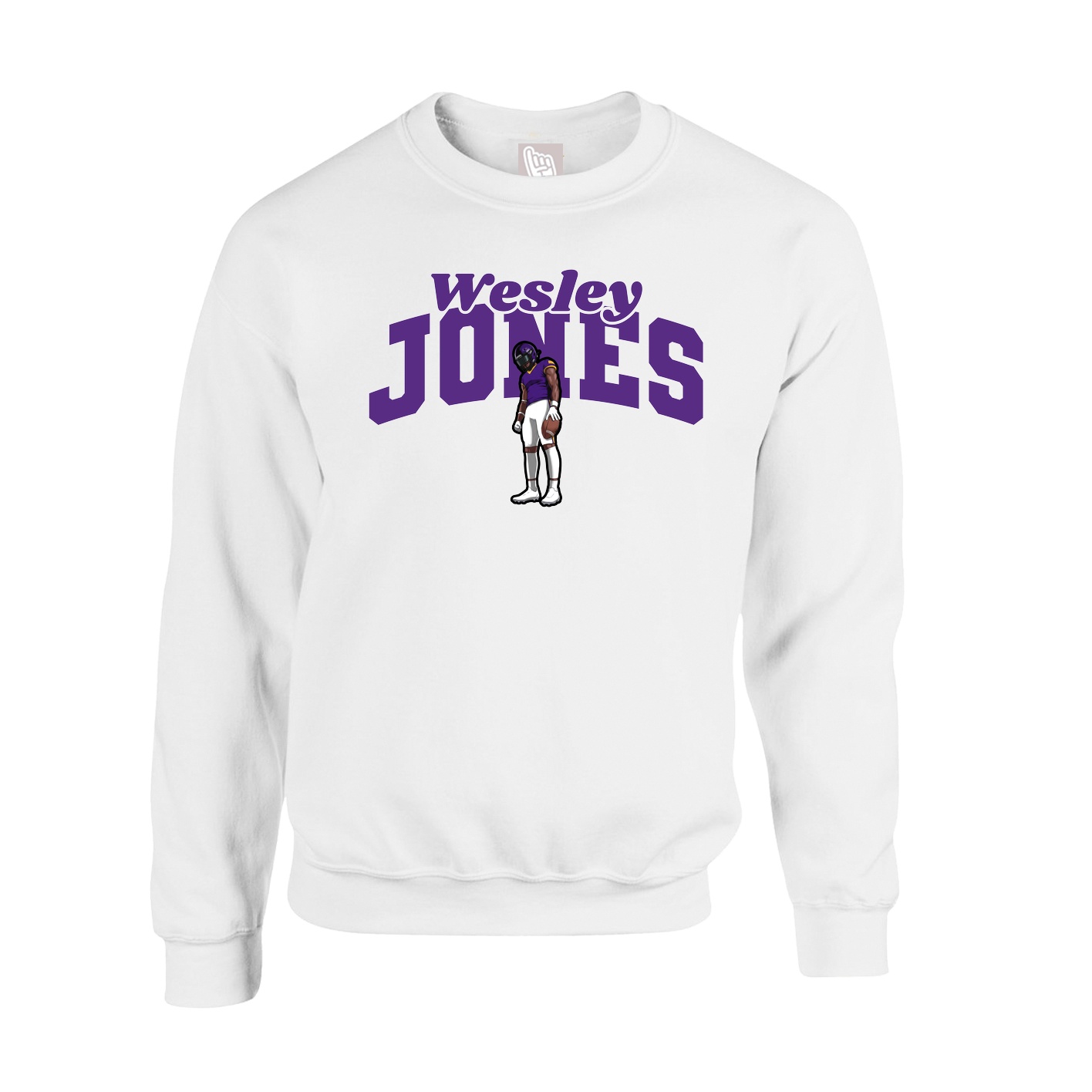 Fleece Crew — Signature Arch in White