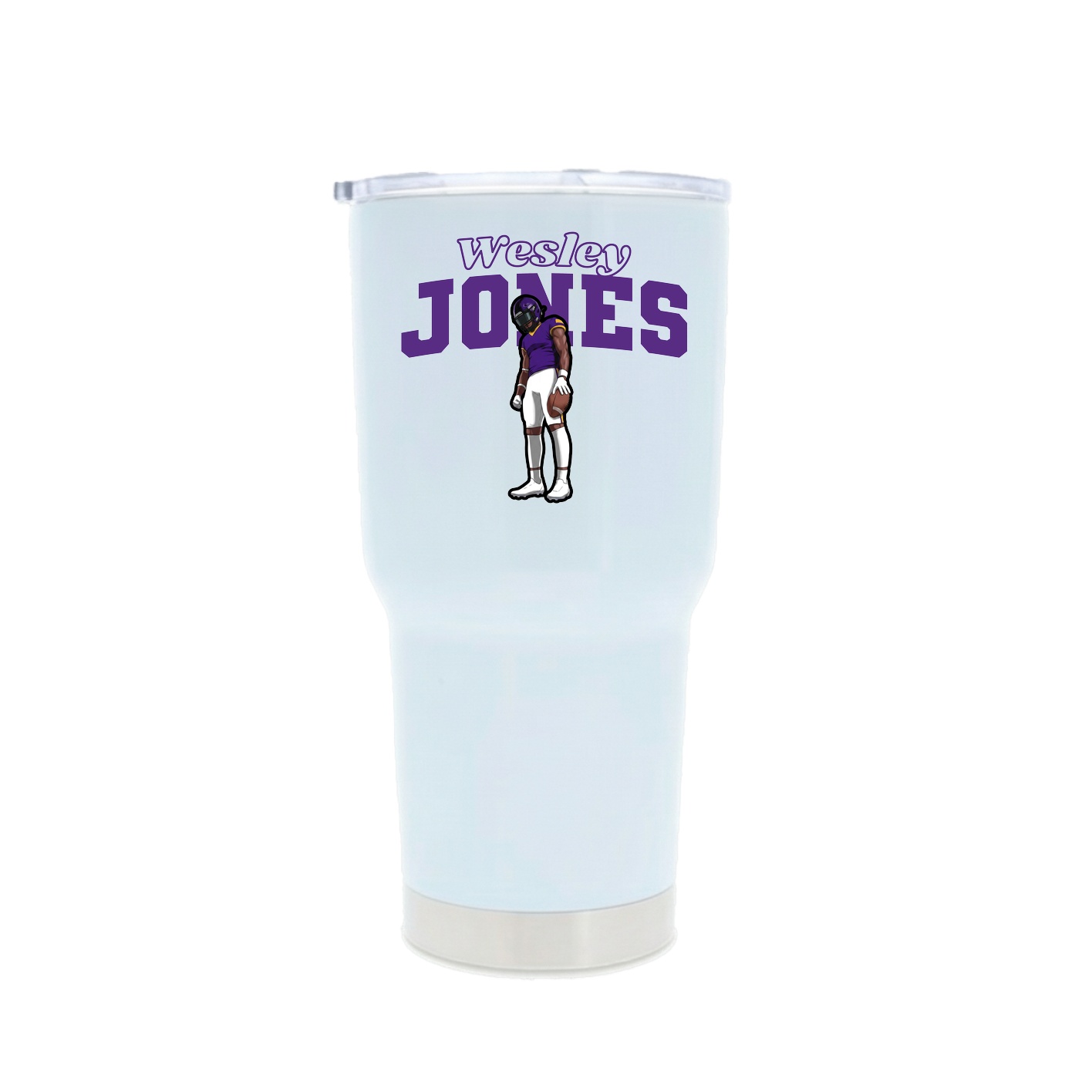 30oz Stainless Steel Tumbler — Name Arch in White