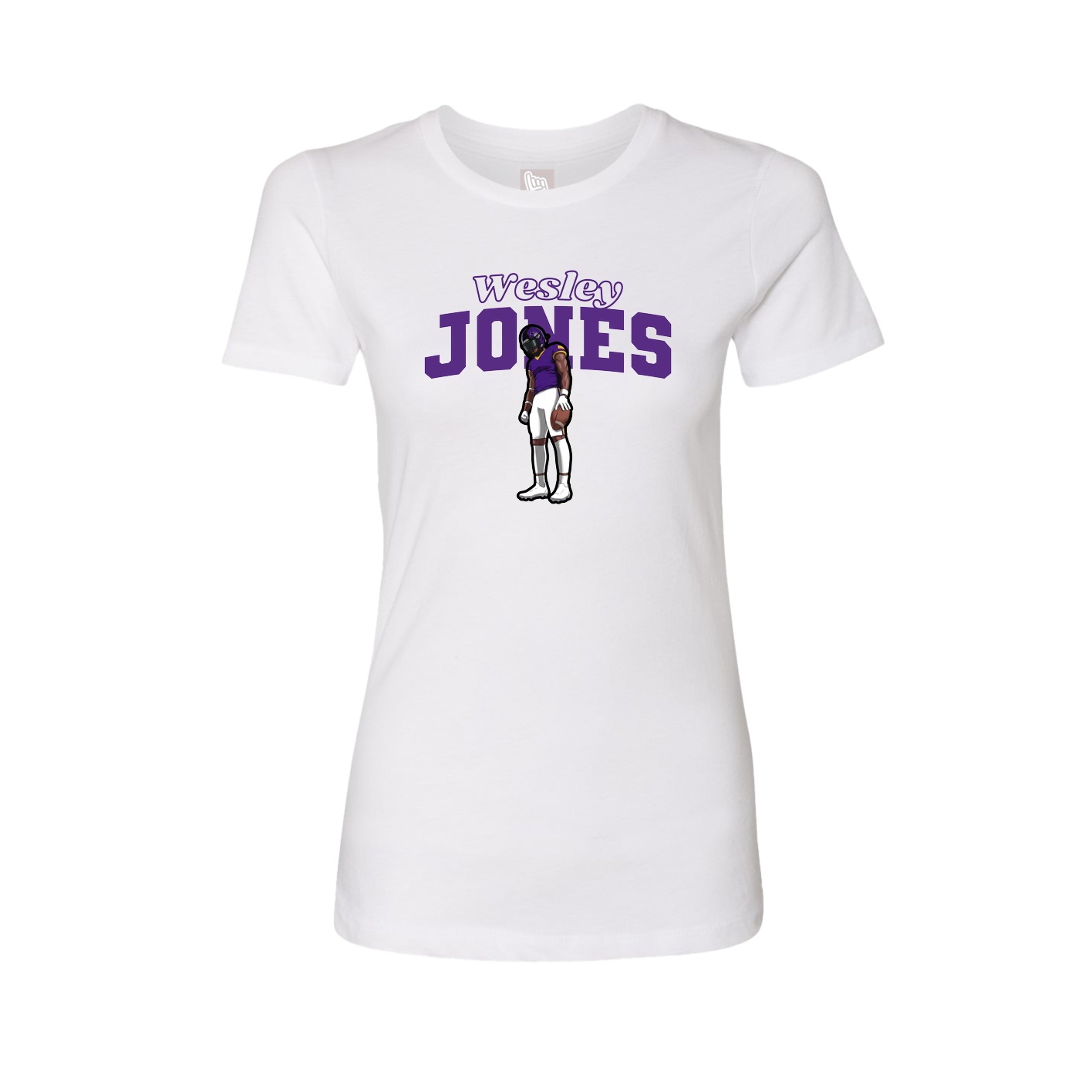 Womens Tee — Name Arch in White