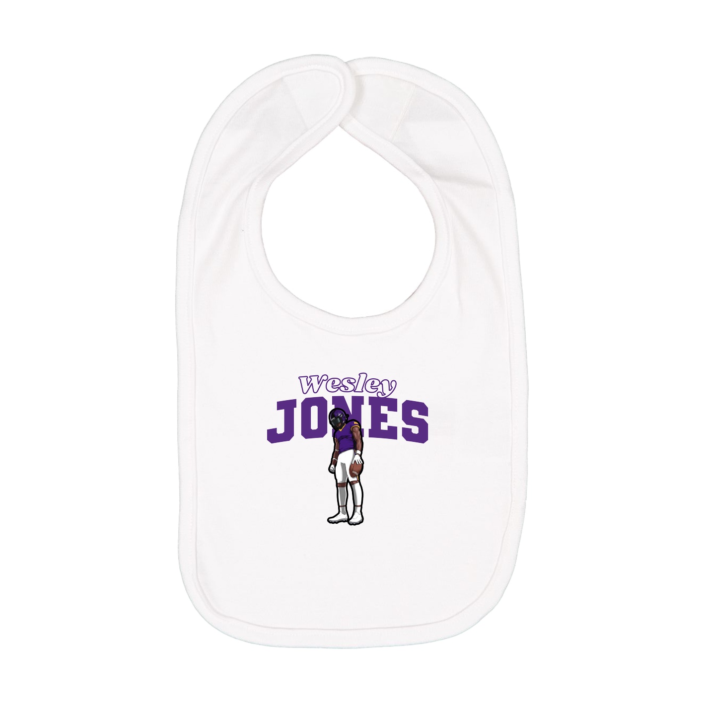 Infant Bib — Name Arch in White
