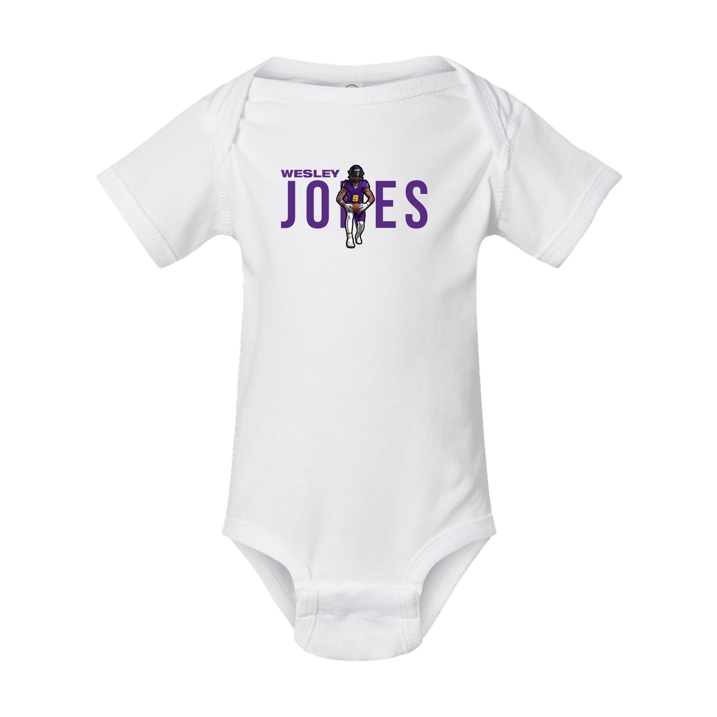 Baby Onesie — Player Name in White