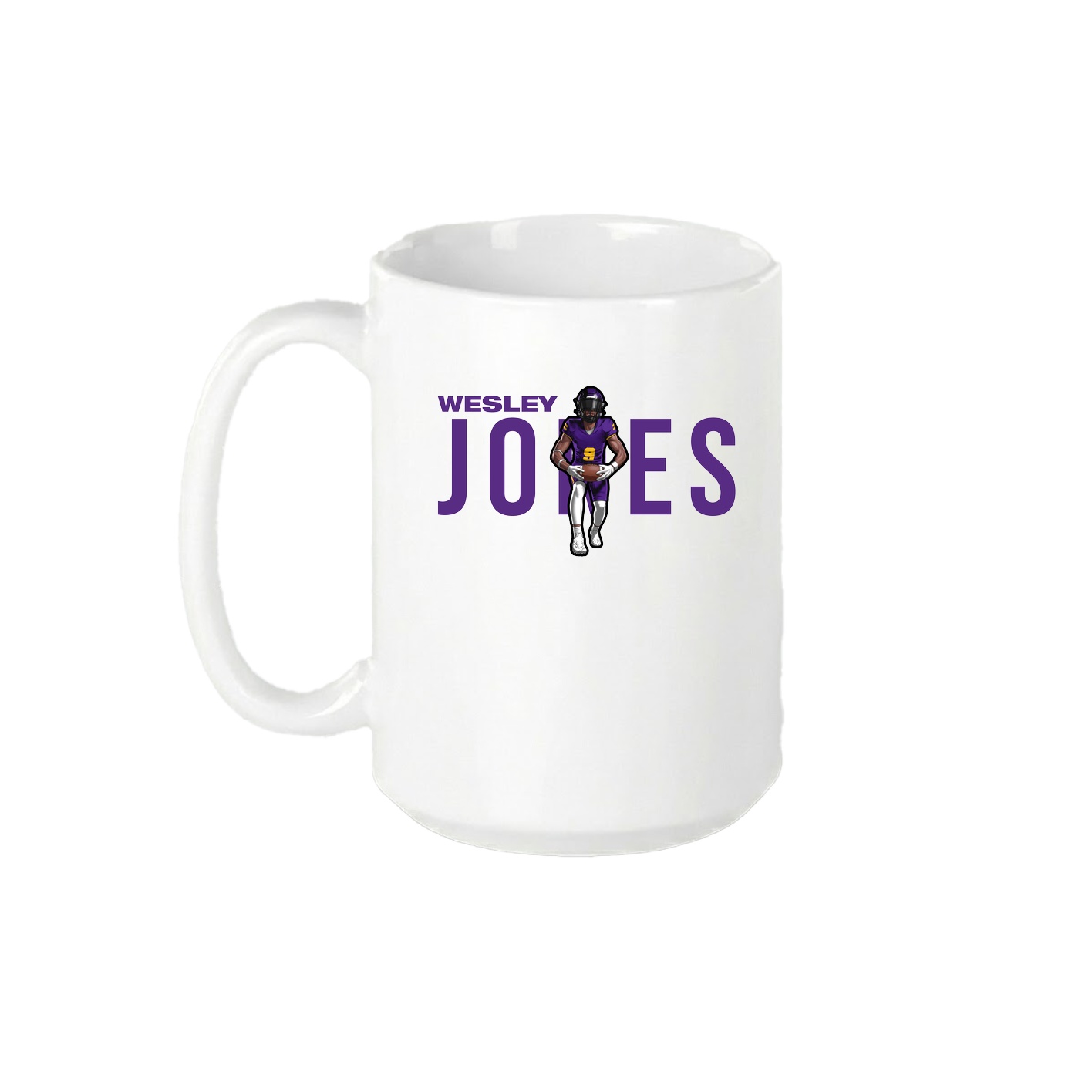 15oz Coffee Mug — Player Name in White