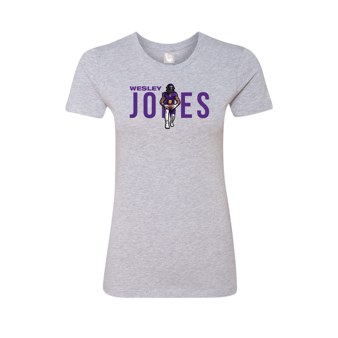 Fitted Women's Tee — Player Name in Grey