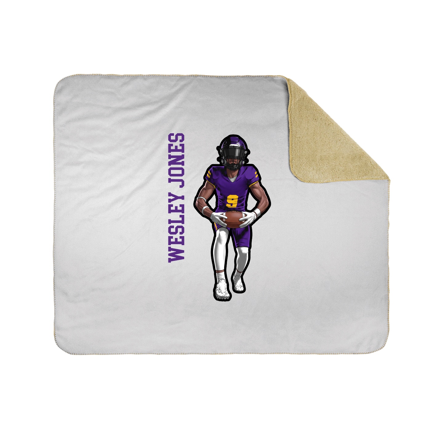 Throw Blanket — Name Vertical in White