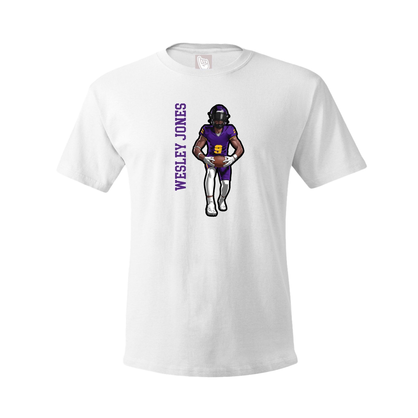 Youth Tee — Name Vertical in White