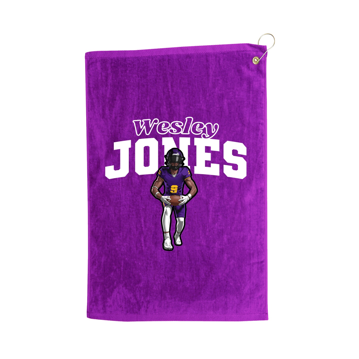 Golf Towel — Name Arch in Purple