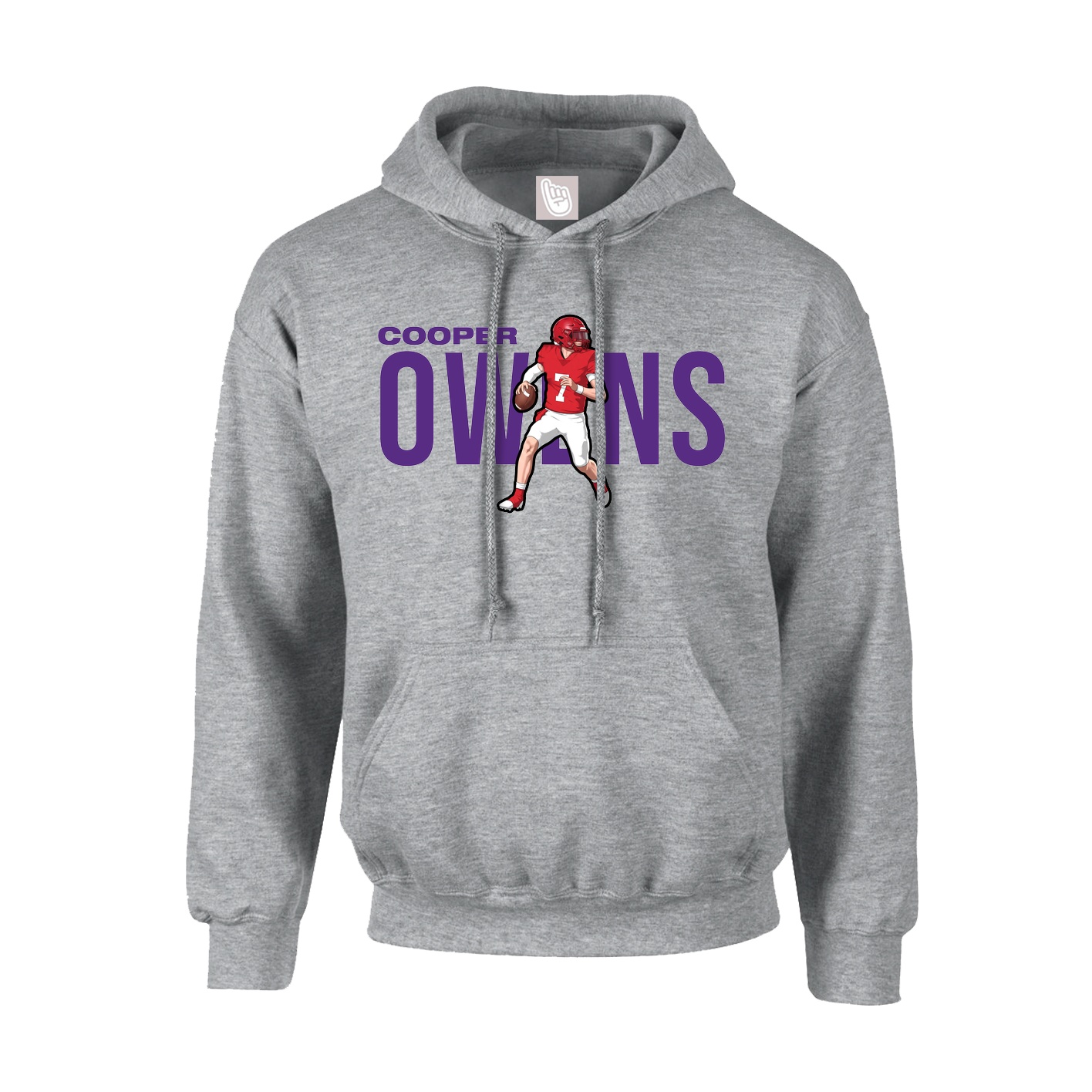 Youth Hoodie — Player Name in Grey