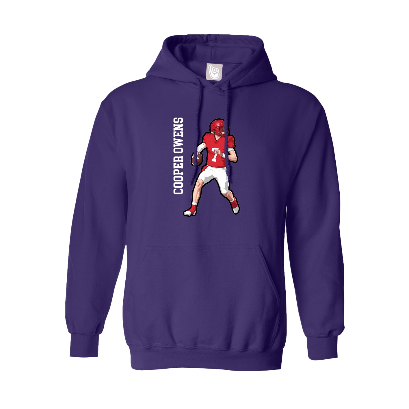 Youth Hoodie — Name Vertical in Purple