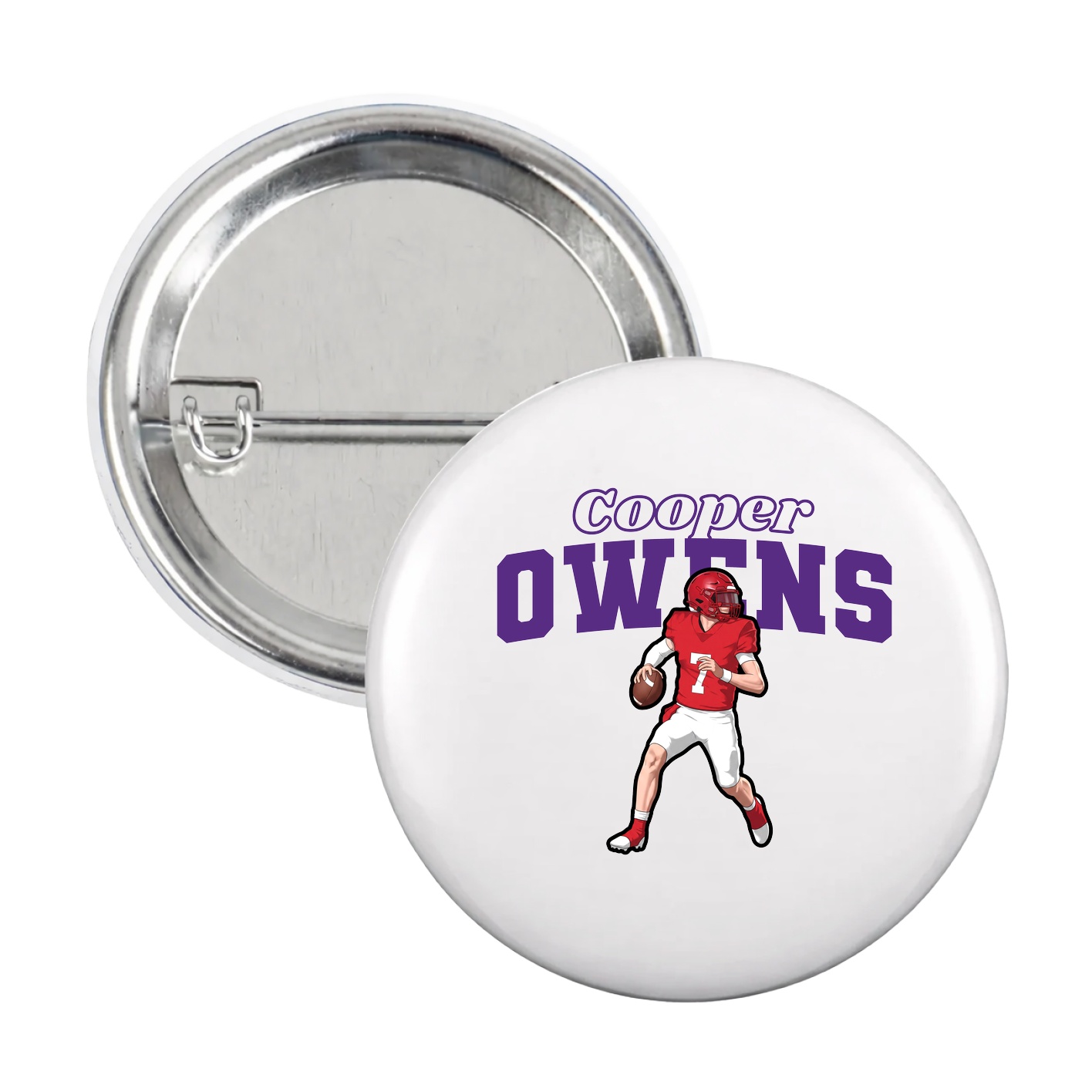 Game Day Button — Name Arch in White