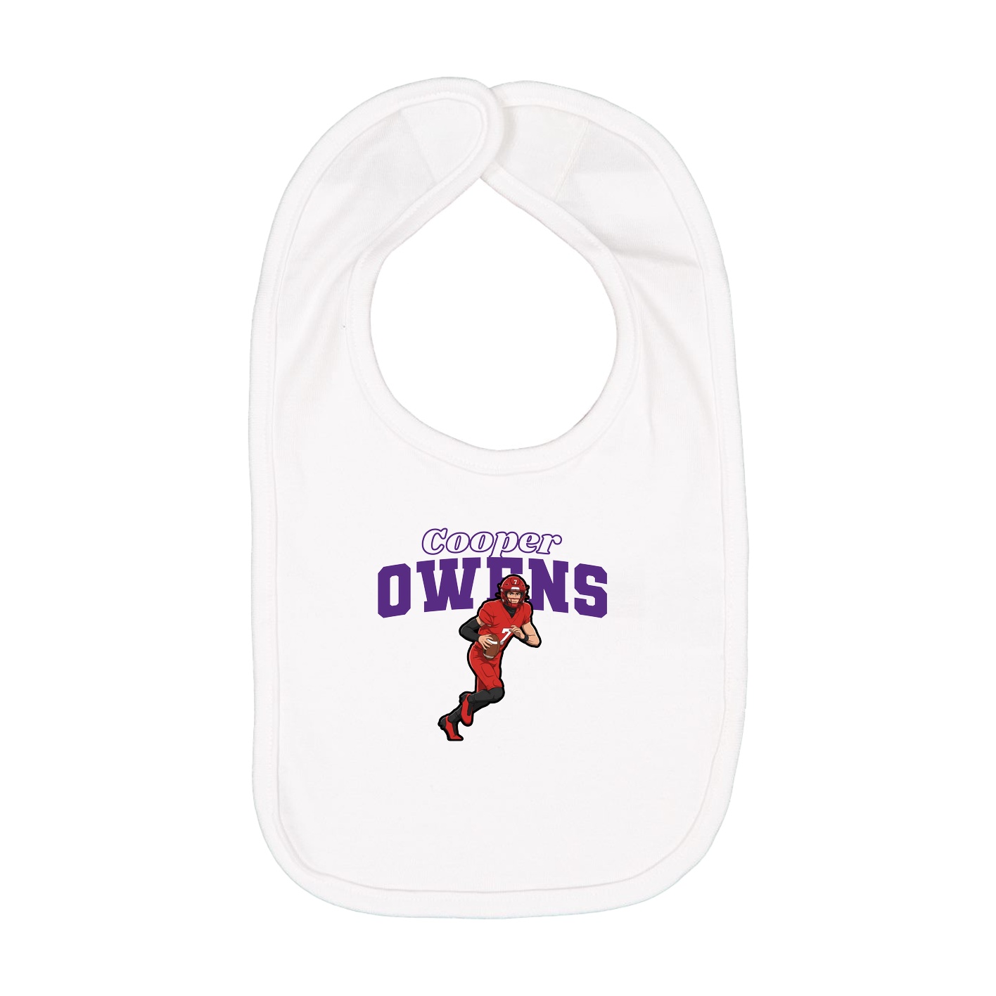 Infant Bib — Name Arch in White