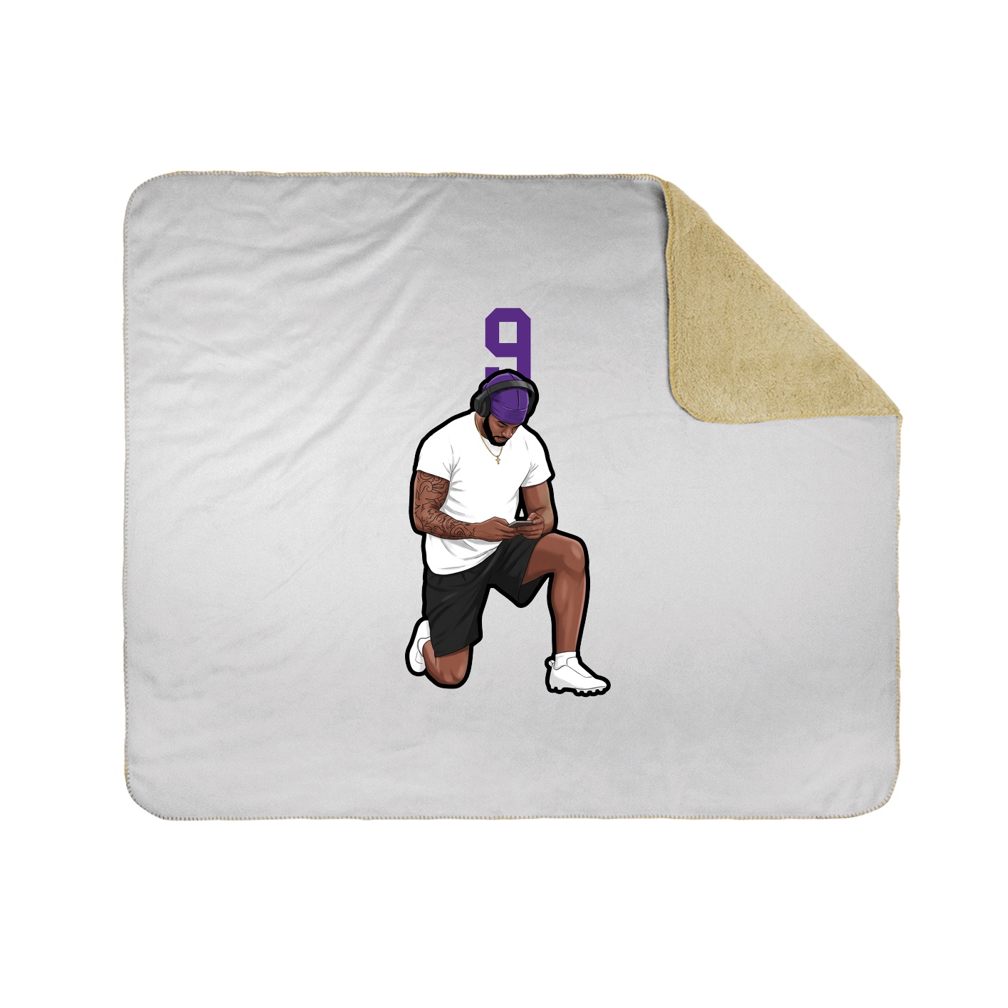 Throw Blanket — Number Top in White