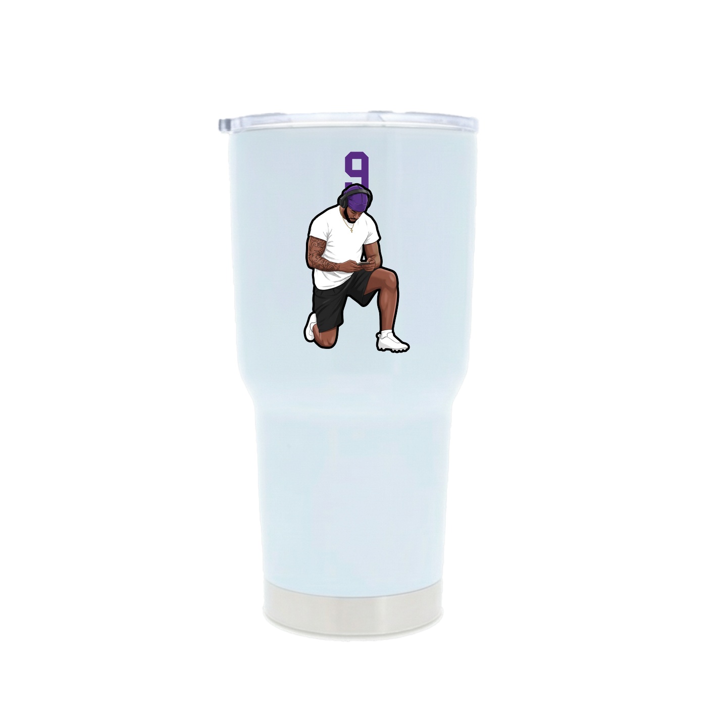 30oz Stainless Steel Tumbler — Number Top in White