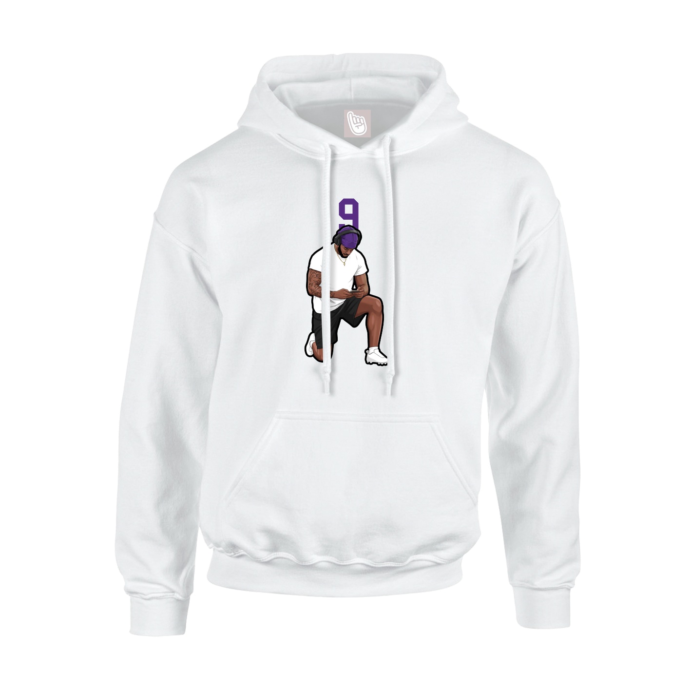 Hoodie — Number Top in White
