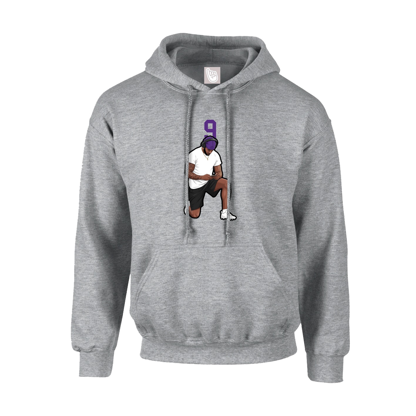 Youth Hoodie — Number Top in Grey