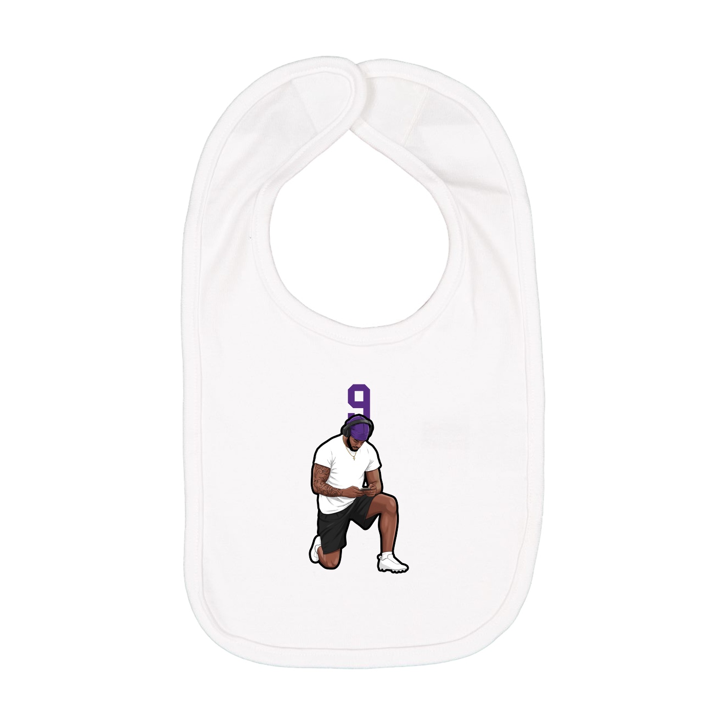Infant Bib — Number Top in White