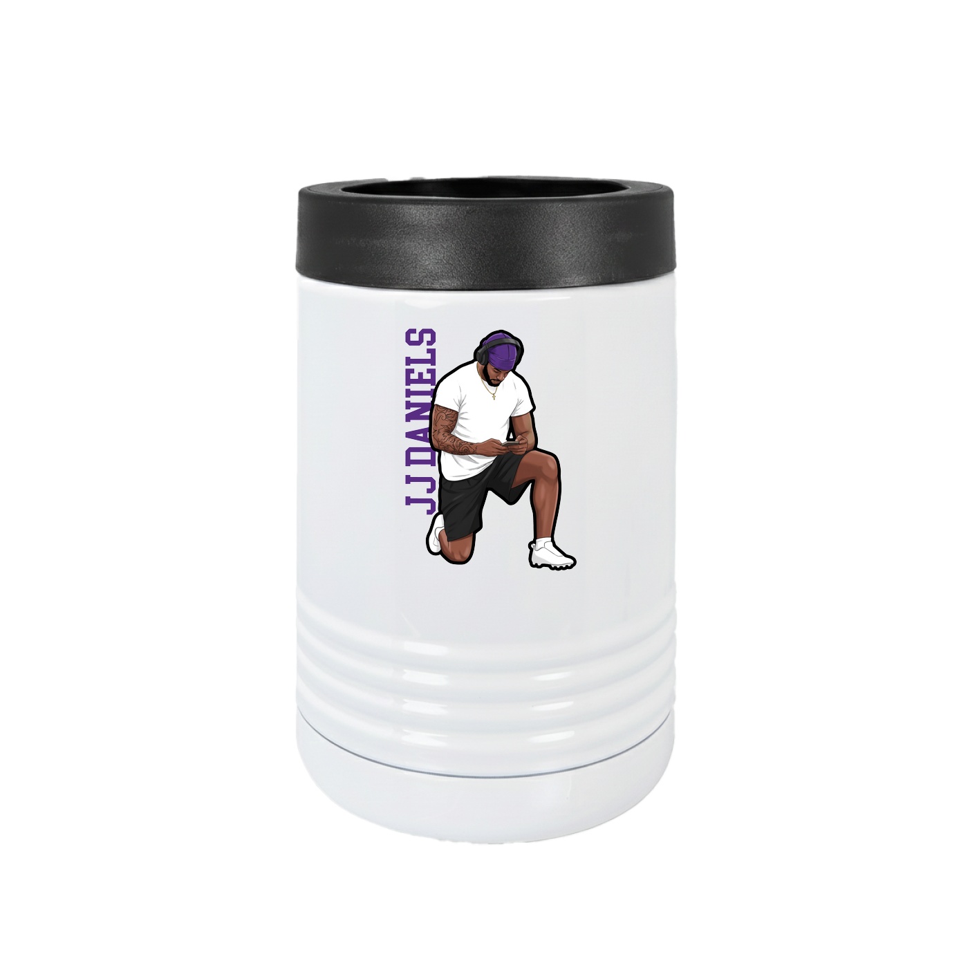 Beverage Holder — Name Vertical in White
