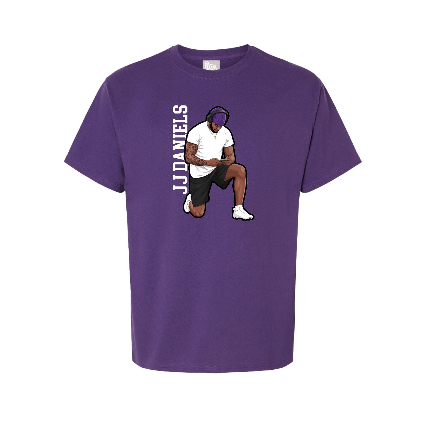 Youth Tee — Name Vertical in Purple