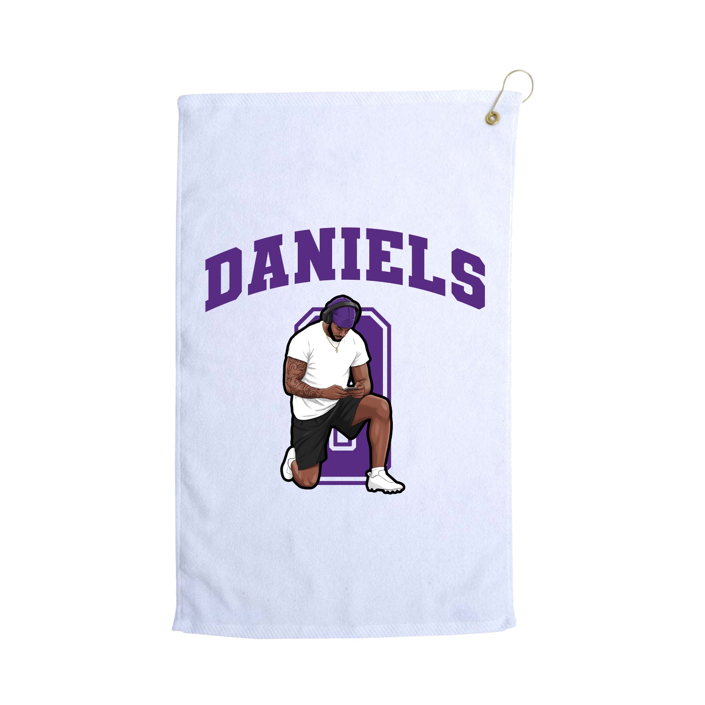 Golf Towel — Number in White