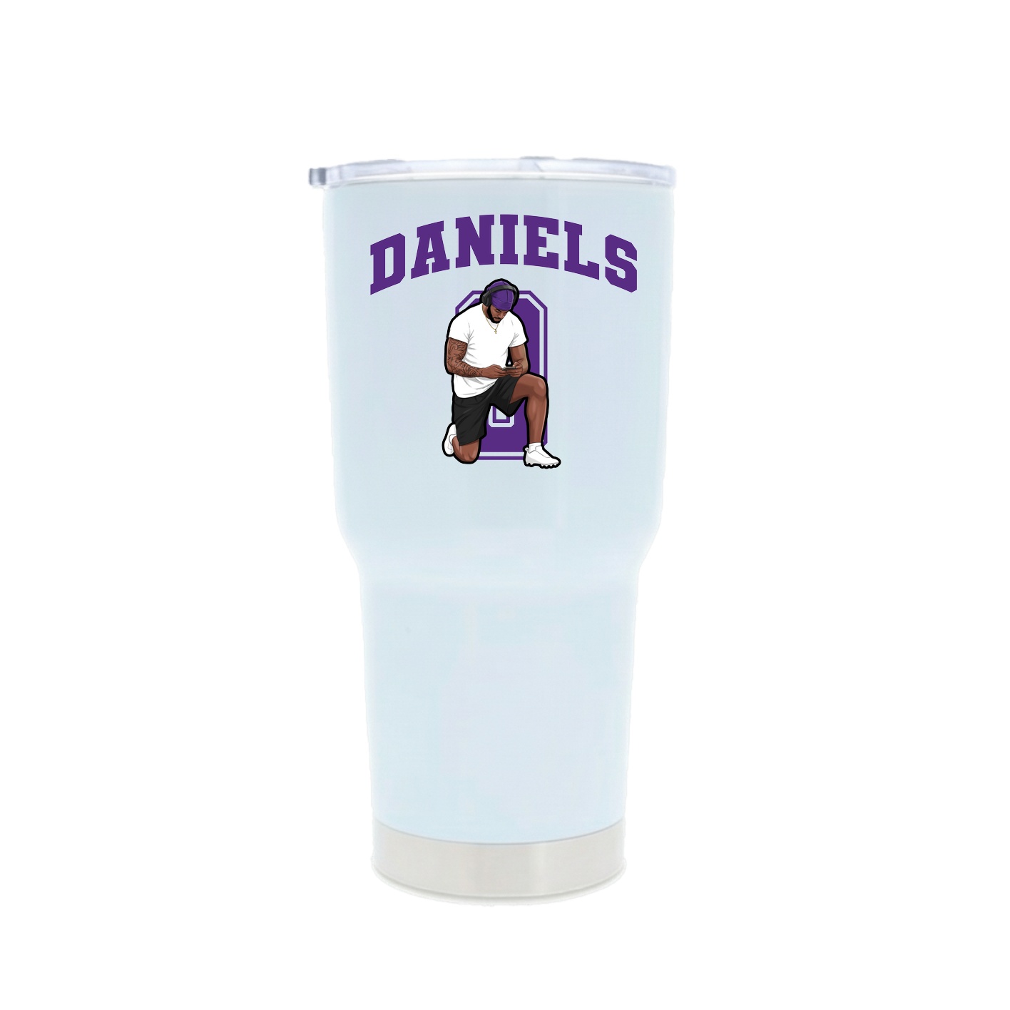 30oz Stainless Steel Tumbler — Number in White