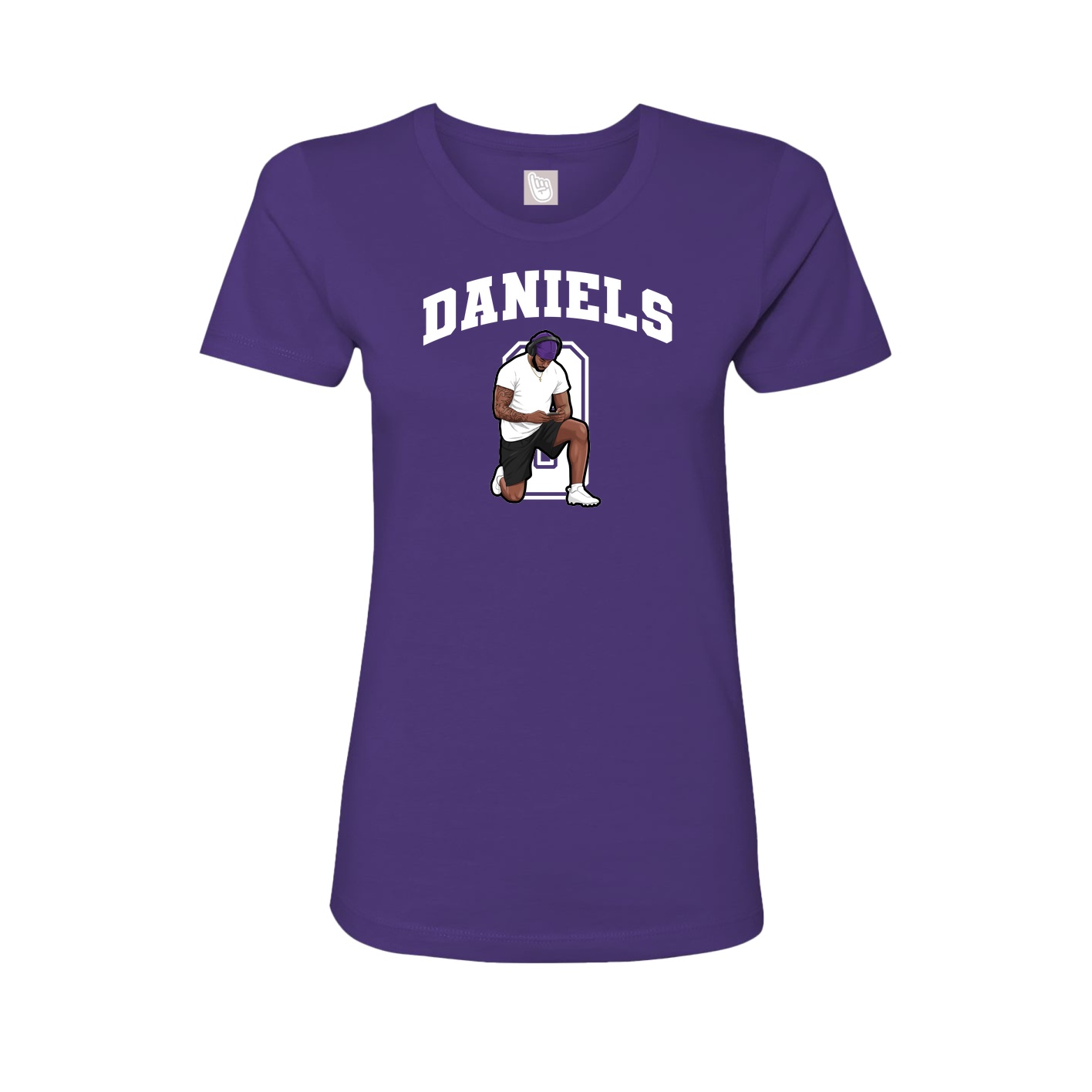 Fitted Women's Tee — Number in Purple