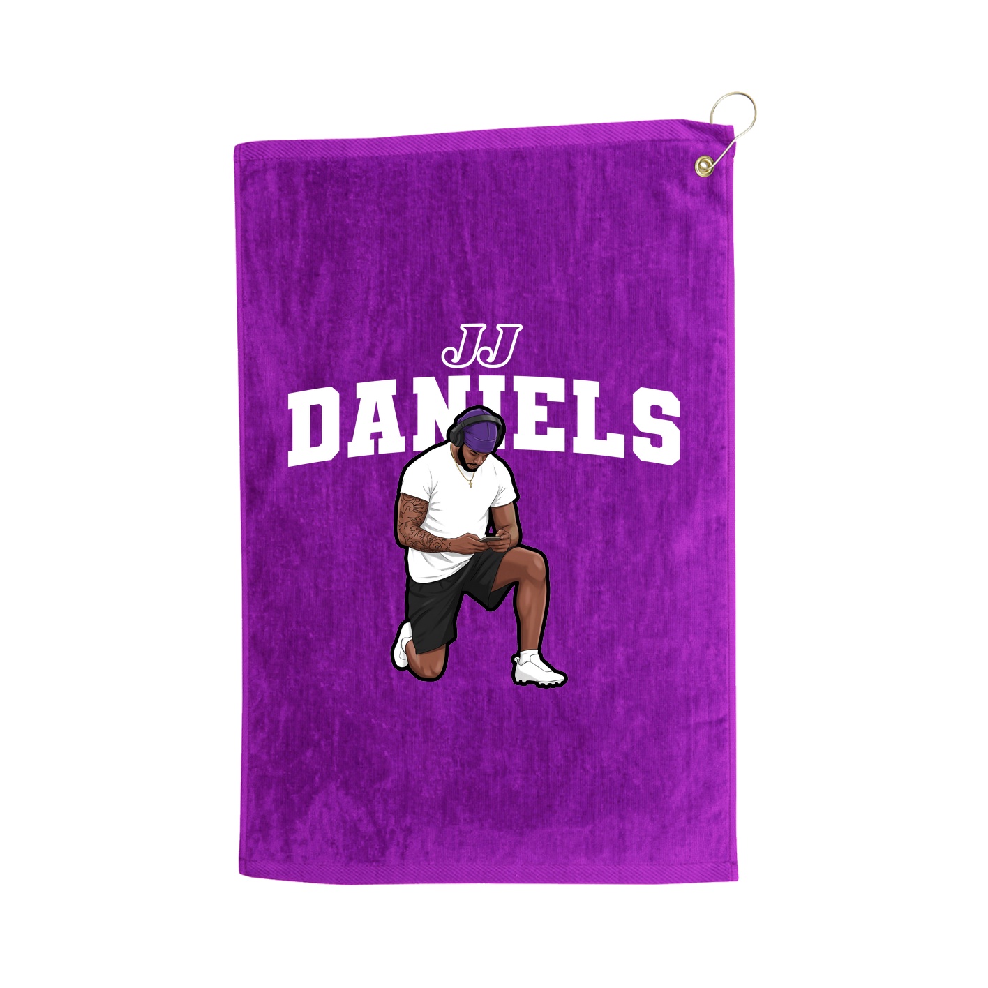 Golf Towel — Name Arch in Purple