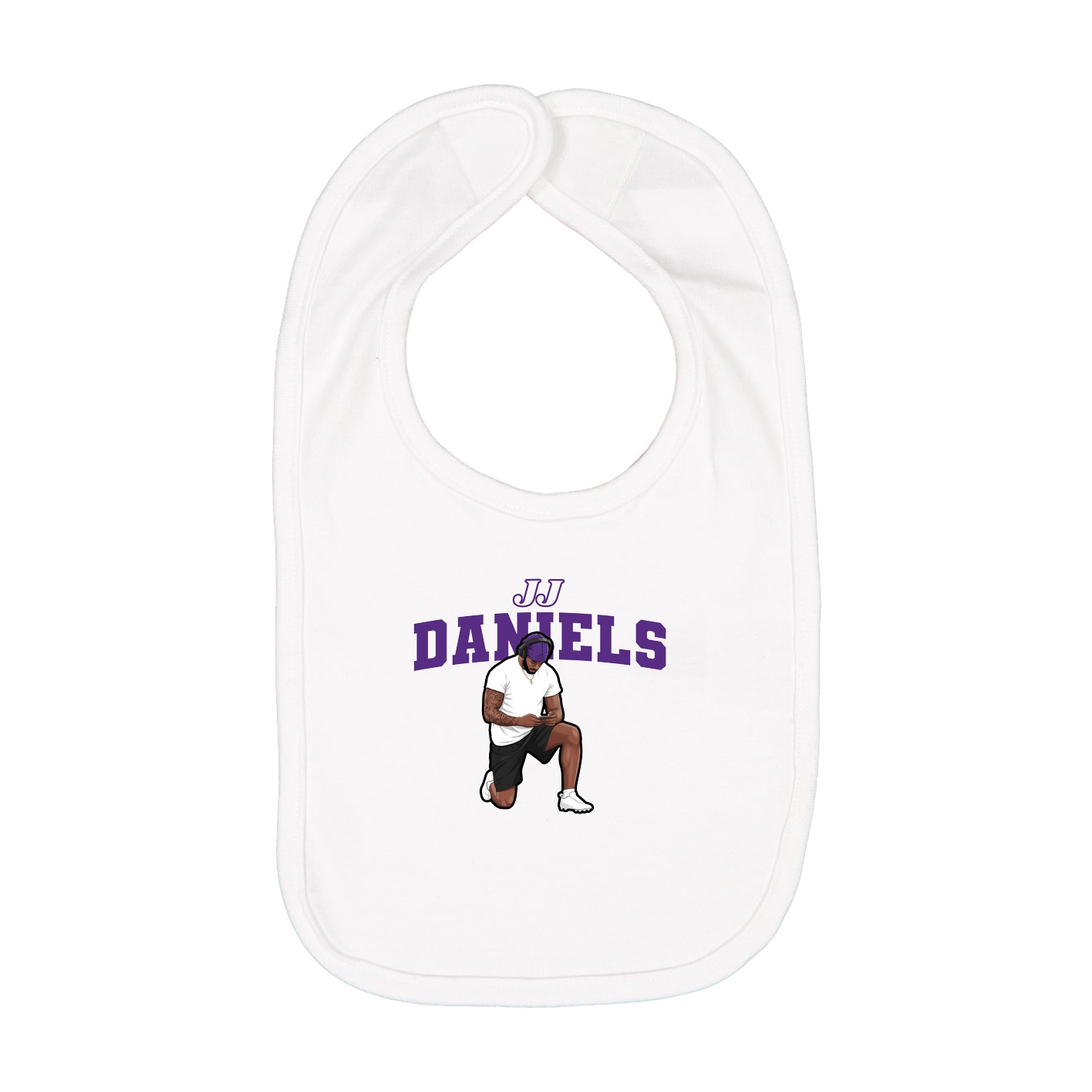 Infant Bib — Name Arch in White