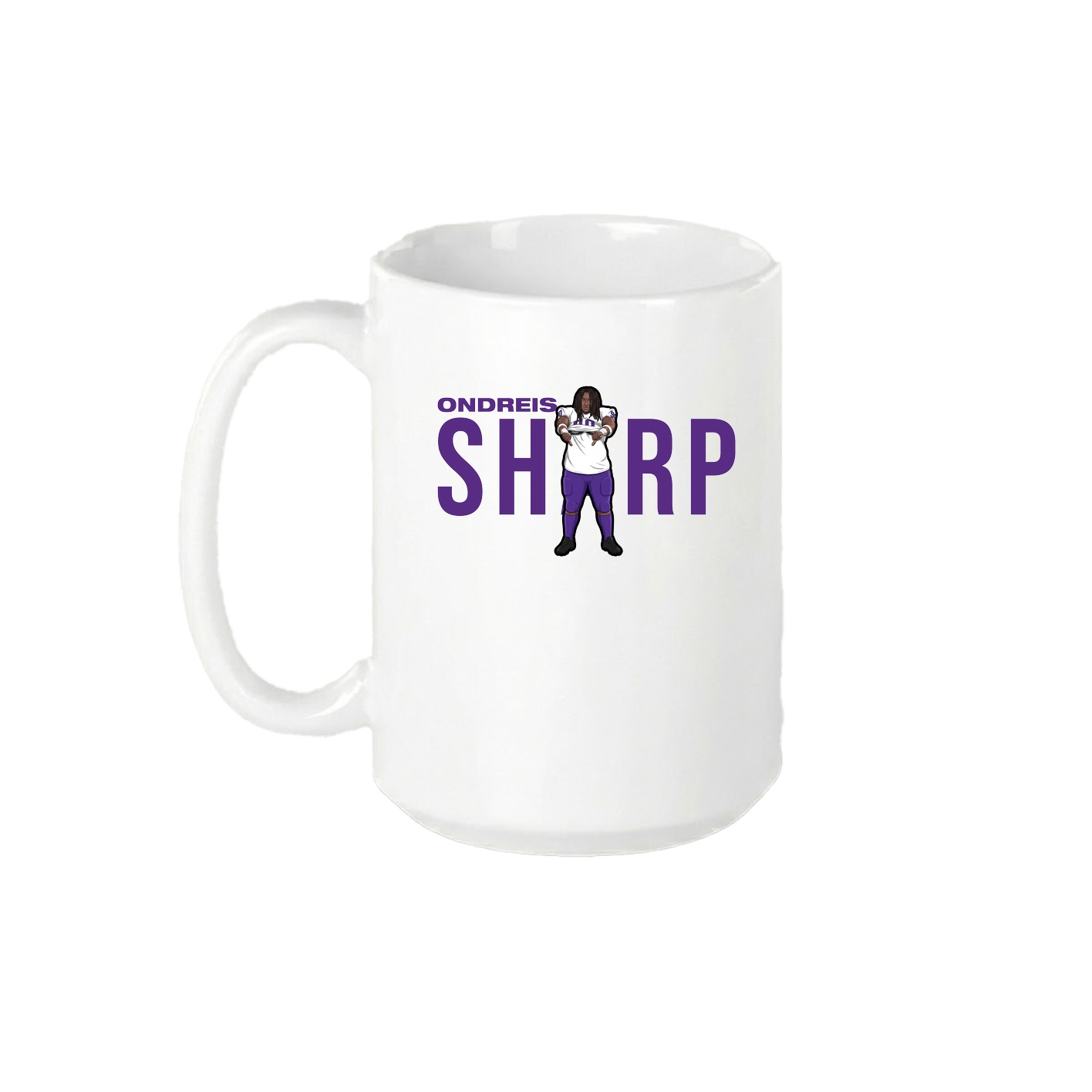 15oz Coffee Mug — Player Name in White
