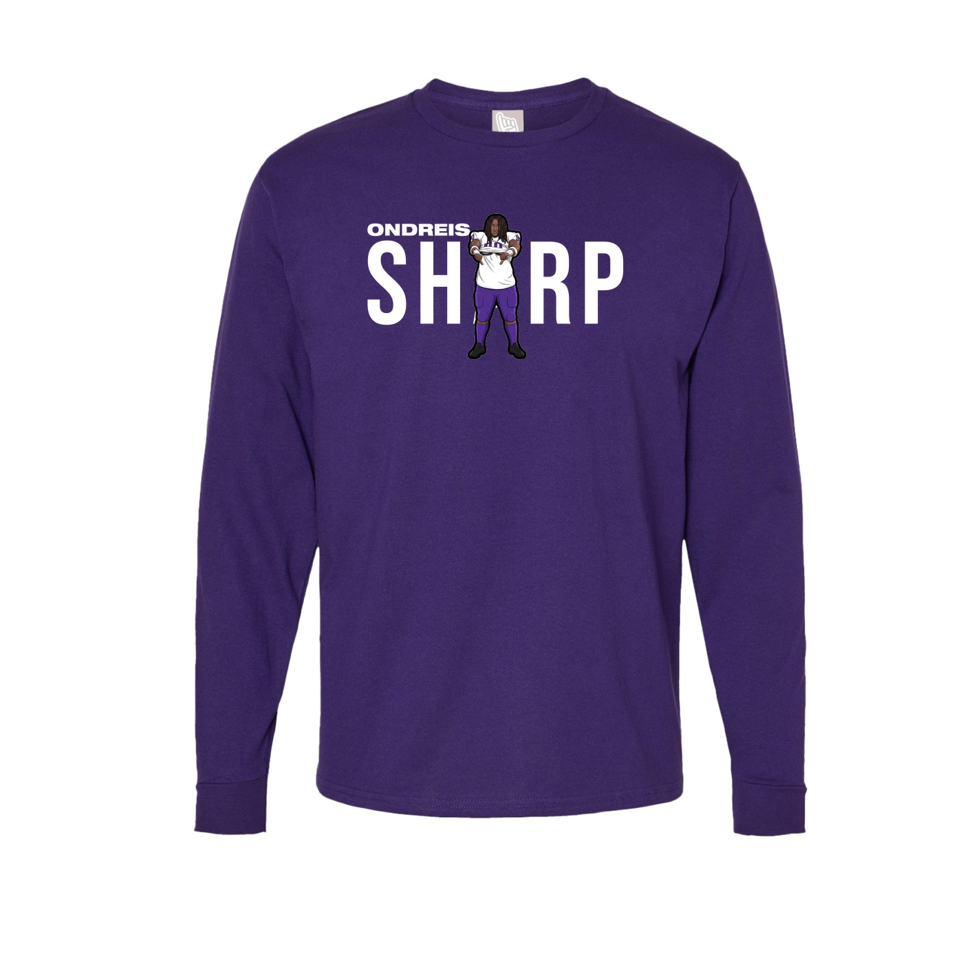 Long Sleeve Tee — Player Name in Purple