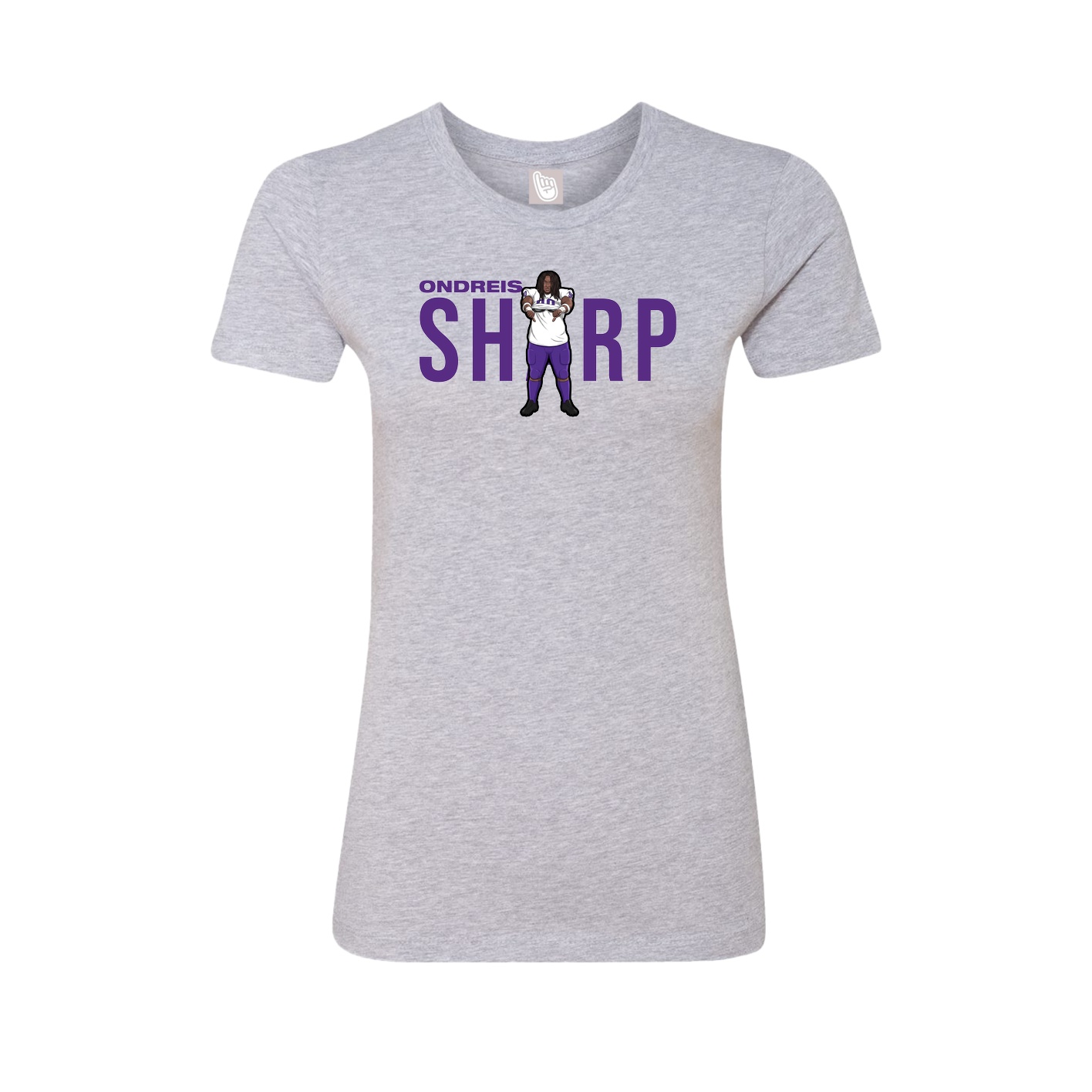 Fitted Women's Tee — Player Name in Grey