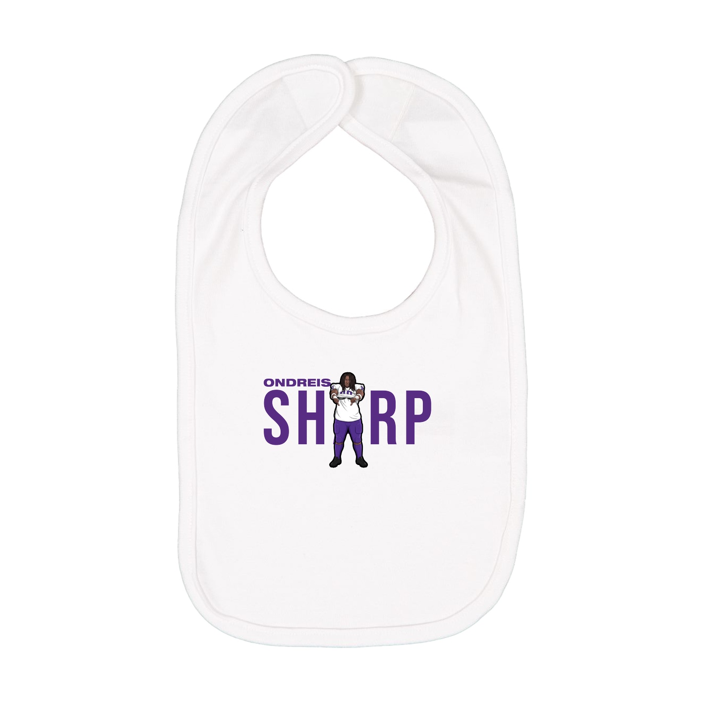 Infant Bib — Player Name in White