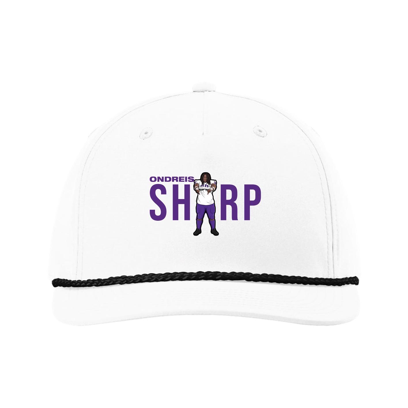 Five-Panel Classic Rope Cap — Player Name in White